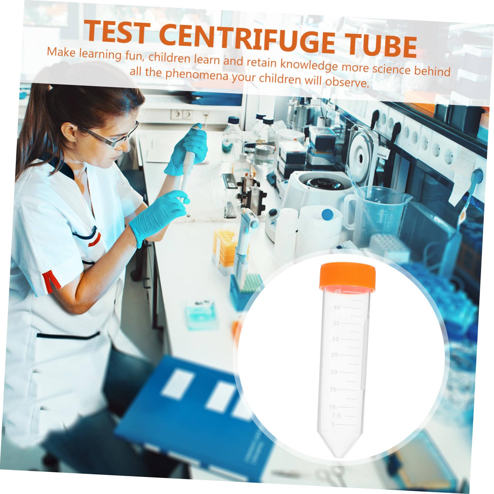 Provette per Centrifuga 50ml Pp Arancia 50 Pezzi Laboratorio