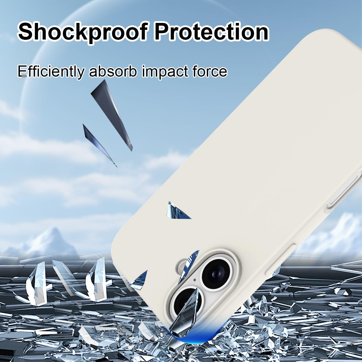 Garegce Case Compatible with iPhone 16 Silicone Soft Ultra Slim Shockproof Bumper Anti-Yellowing Cover Anti-Fingerprint with Microfiber Lining- White - Image 4