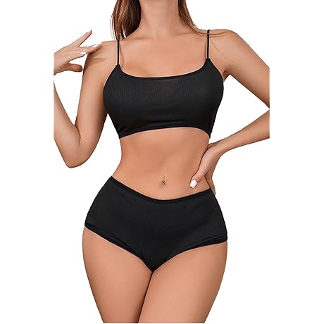 Women's Black Bra and Panty Set: A Sultry and Comfortable Embrace