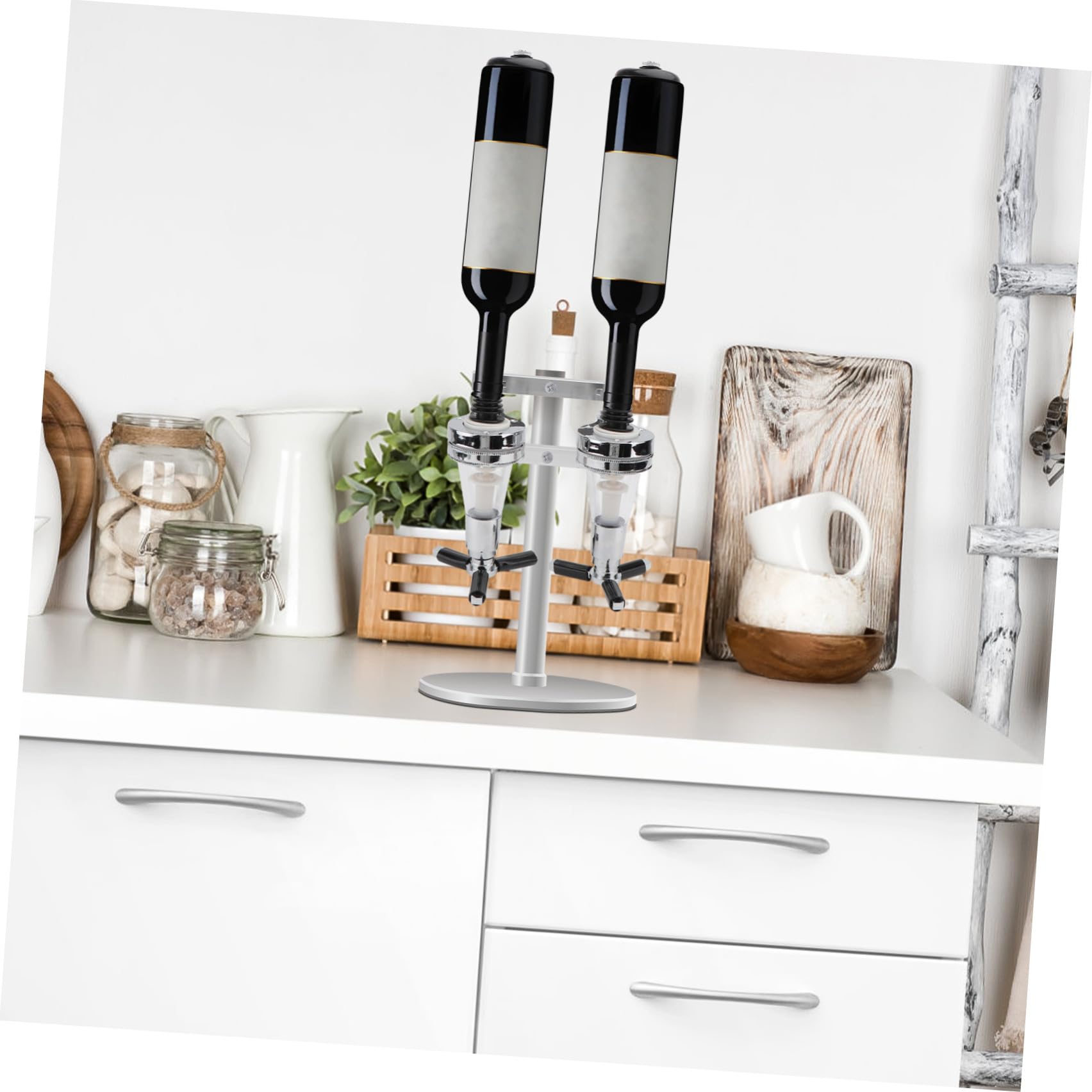 Luxshiny Dispensador de Vino de Botellas Portabotellas de Barra Montaje Pared Dispensador de Invertido Resorte para Cócteles y Vino