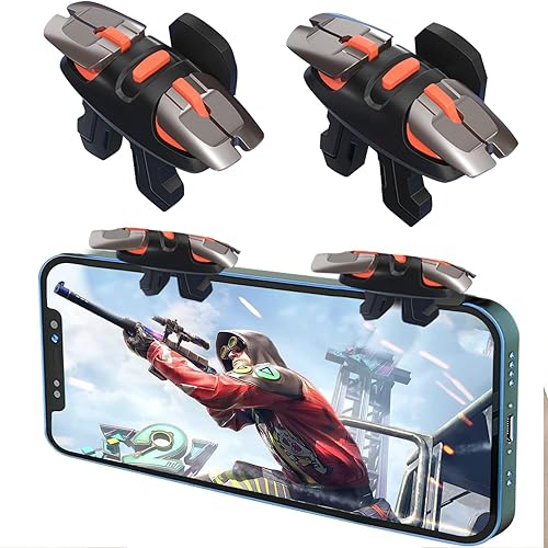 Mobile Triggers, Joystick Aim & Fire Trigger for iPhone and Android Phone, 6 Fingers Operation with Key Layout Diagram Compatible with