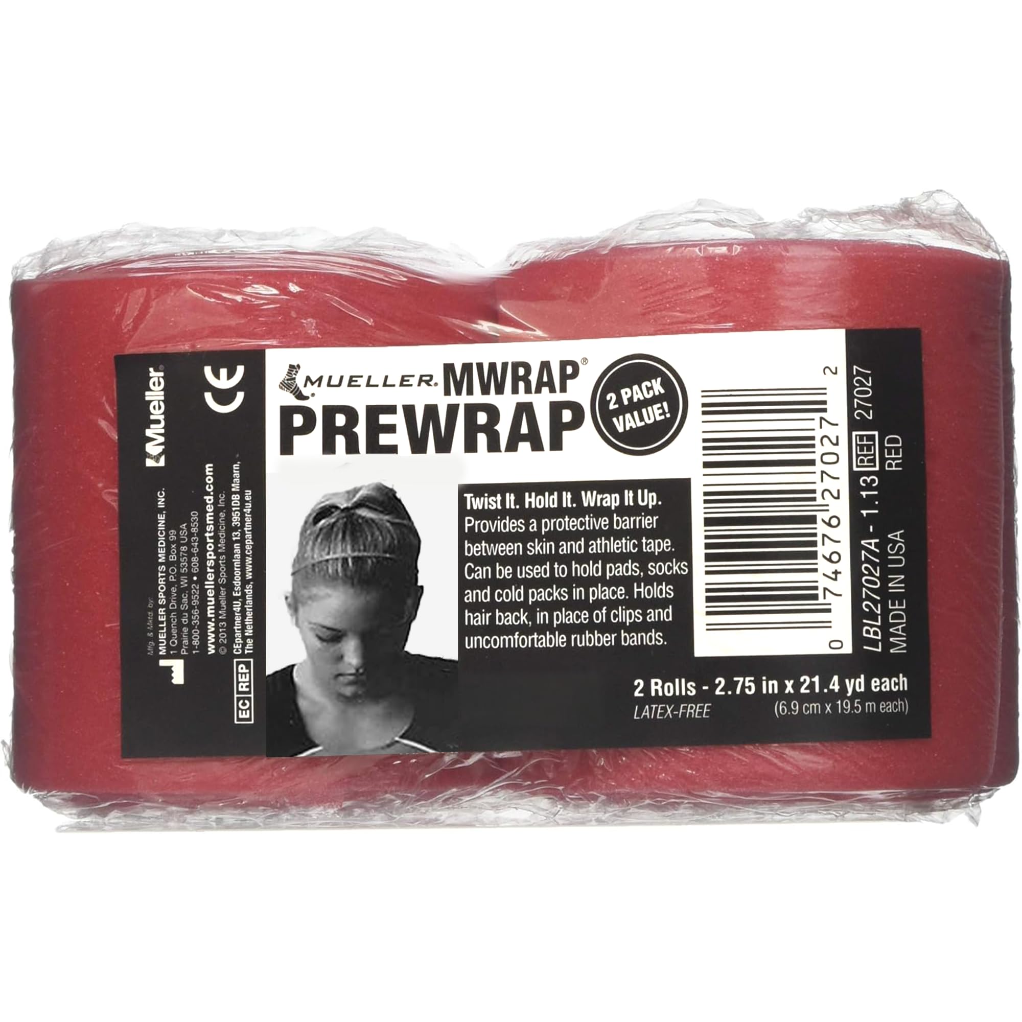 Mueller Sports Medicine MWrap, Pre Wrap, Athletic Tape Underwrap for Sports, Hair, Ankles, Wrist, Hands and Knees, Water-Resistant, Latex Free, 2.75"