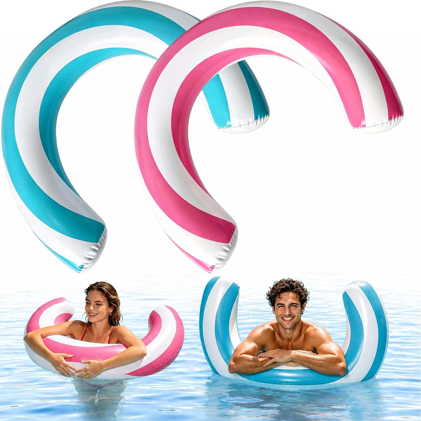 Swimming Pool Noodles, 2pcs Pool Inflatables for Kids Adults, 29x21 Inches Inflatable Pool Float Swimming Aid for Summer Water Party.