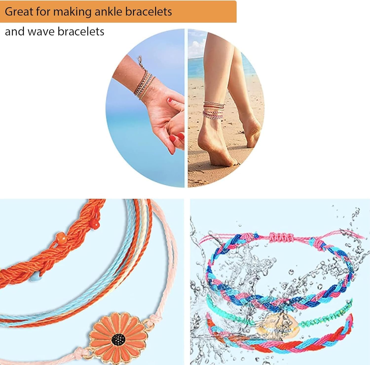 30 Rolls Wax String for Bracelet Making, Waxed Thread Bracelet Cord, Waxed Polyester Cord Bracelet Rope for Jewelry Making, DIY Bracelets, Necklace Making and Macrame - Image 2