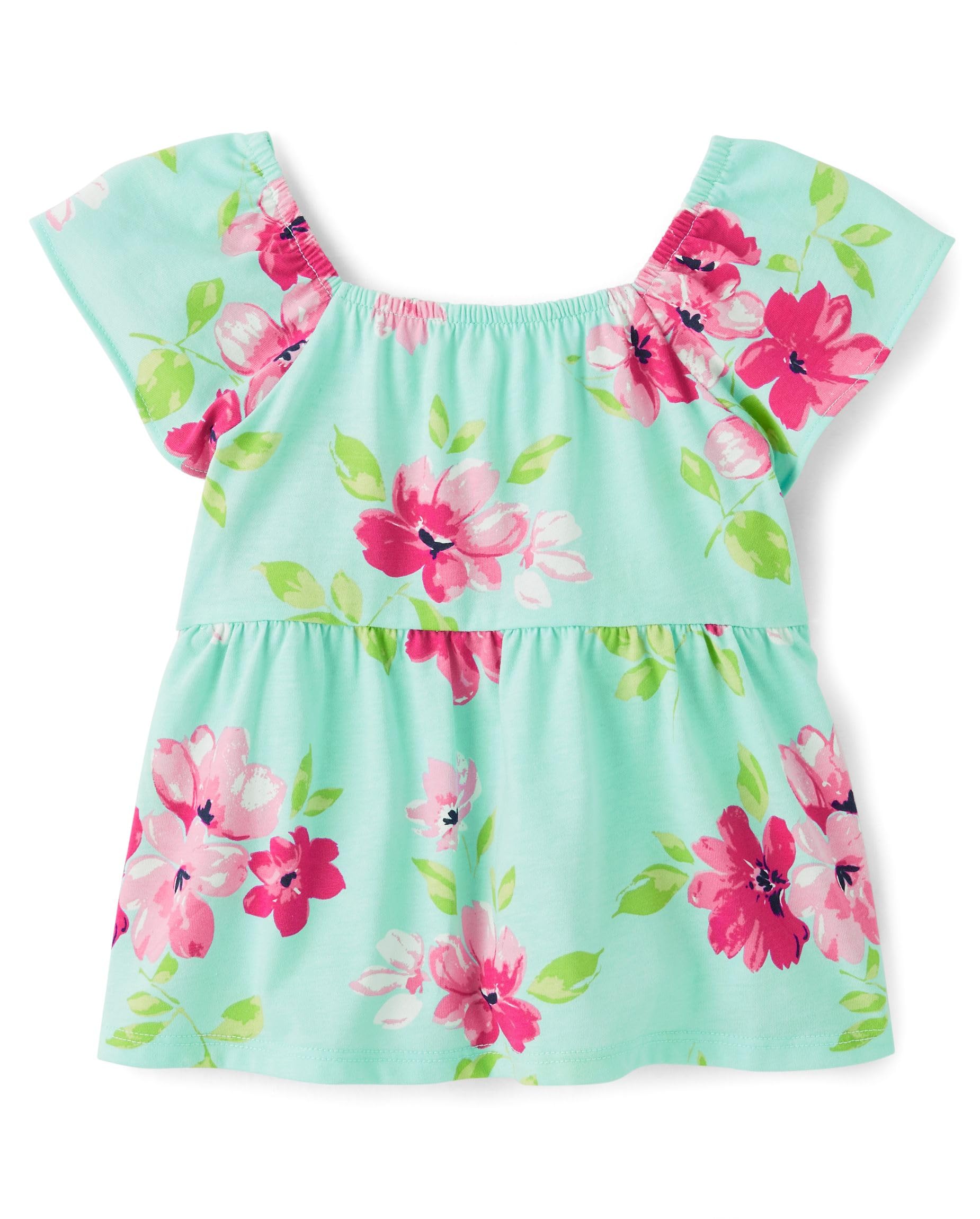 The Childrens Place Baby Girls and Toddler Short Sleeve Flutter Shirt