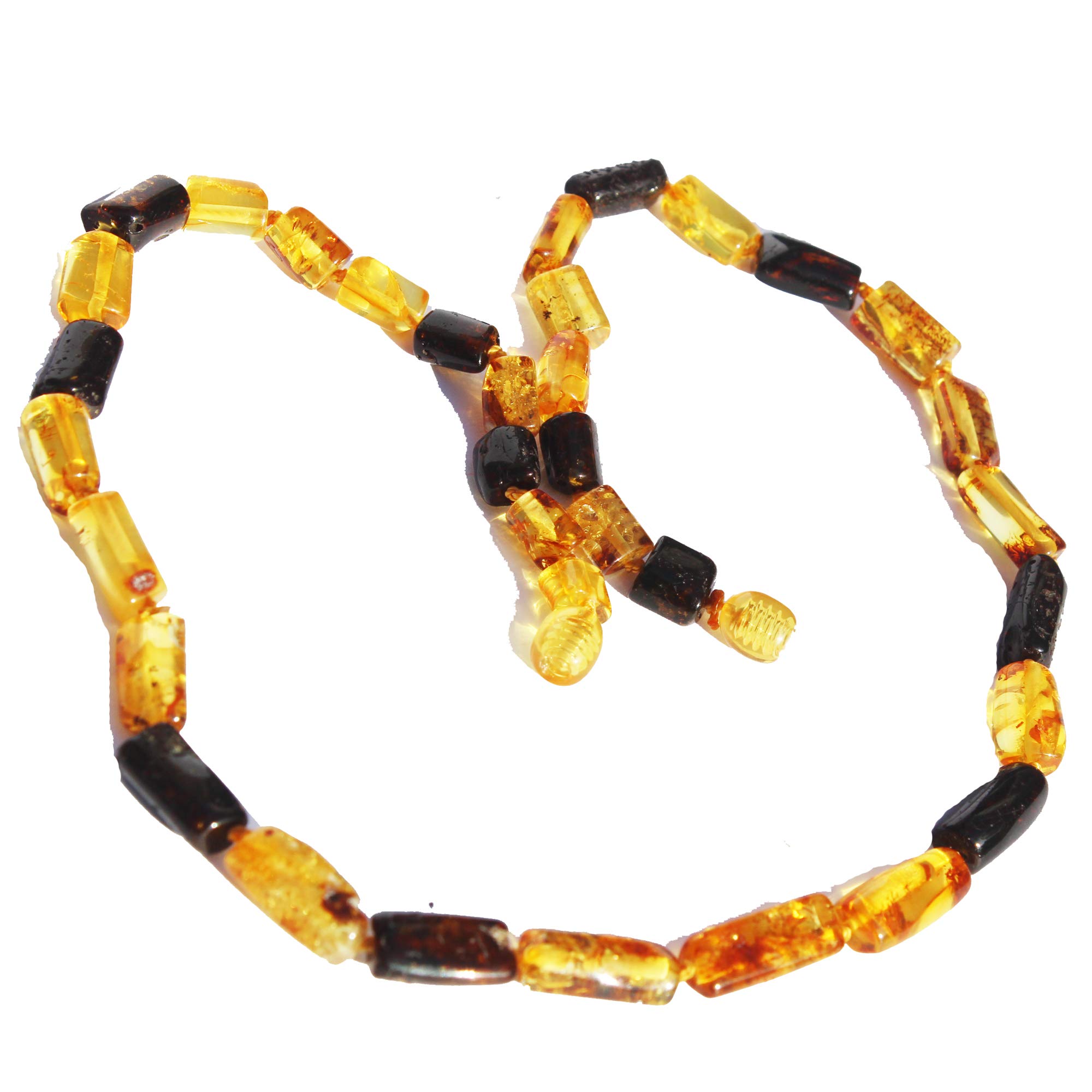 Honey and Cherry Baltic Amber tube shape Necklace, comes in a lovely gift box. amber jewellery