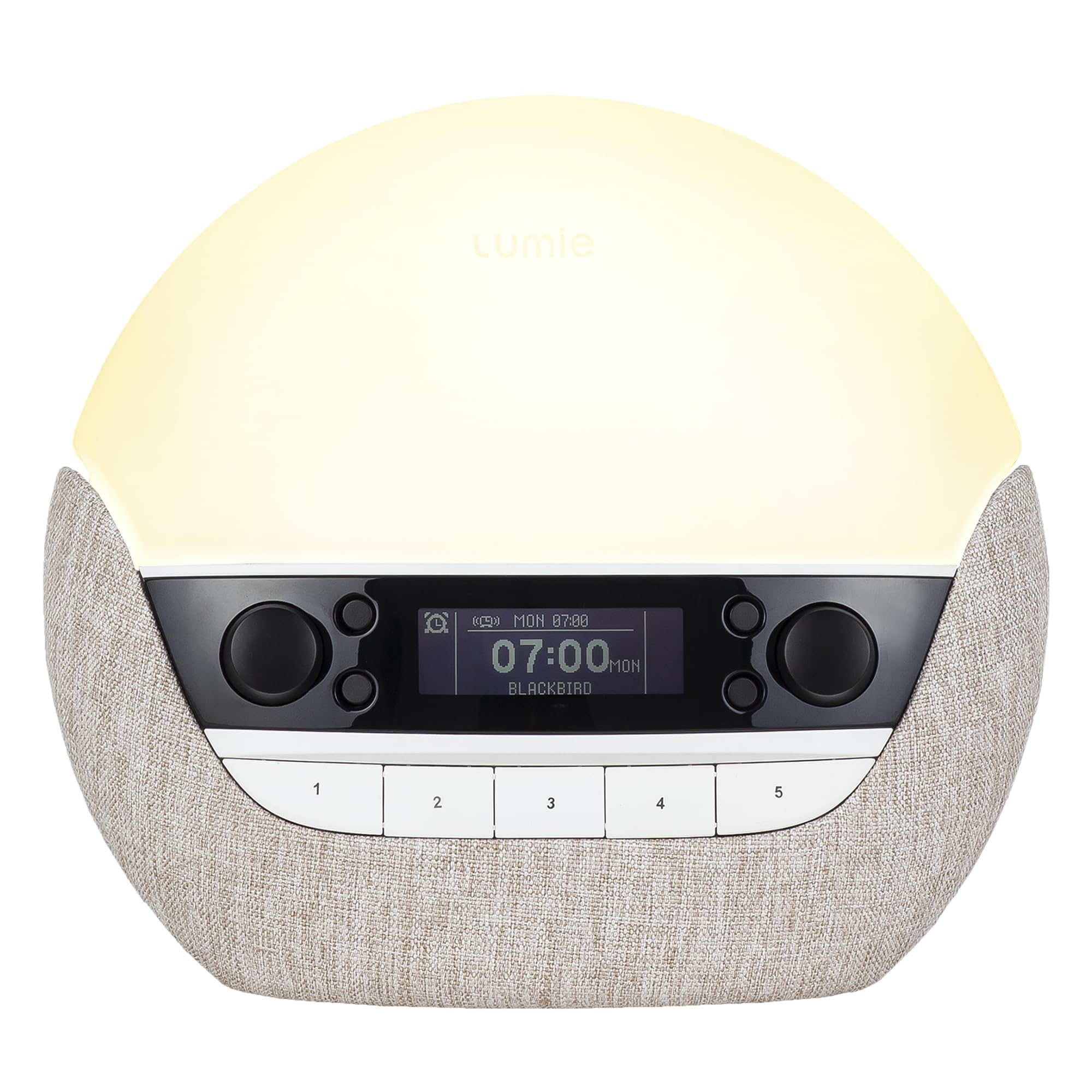 Lumie Bodyclock Luxe - 700FM Réveil Lumie avec FM Radio Enceinte Bluetooth Lumière Bleu Faible pour Sommeil