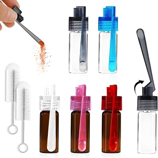 5 PCS Mini Spice Containers with Spoon – Leak-Proof & Portable Travel Spice Dispenser Set for On the Go, Camping, Kitchen & Outdoor – Small Spice Storage Bottles with 2 Cleaning Brushes