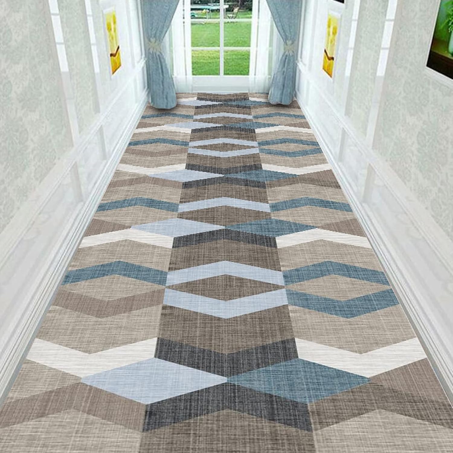 Carpet Runner for Hallway Long Carpet Contemporary Passage Runner Rug for Hallway,0.8m x 3.5m