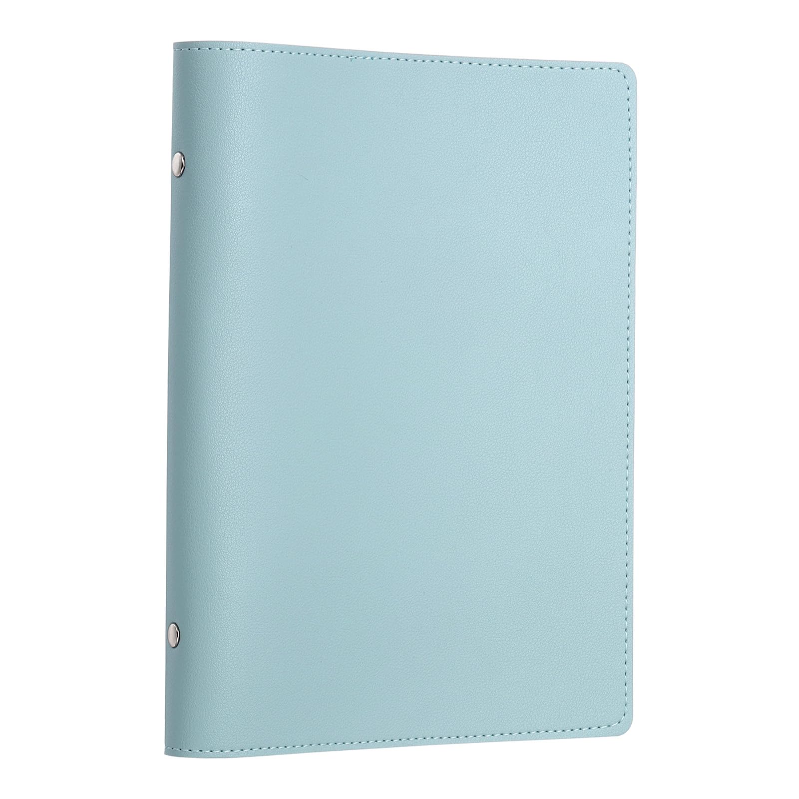 PATIKIL A5 Leather Binder Journal Cover, 8 Ring Refillable Binder Loose Leaf Notebook Protector No Paper for Work Meeting Notebook Folder, Blue