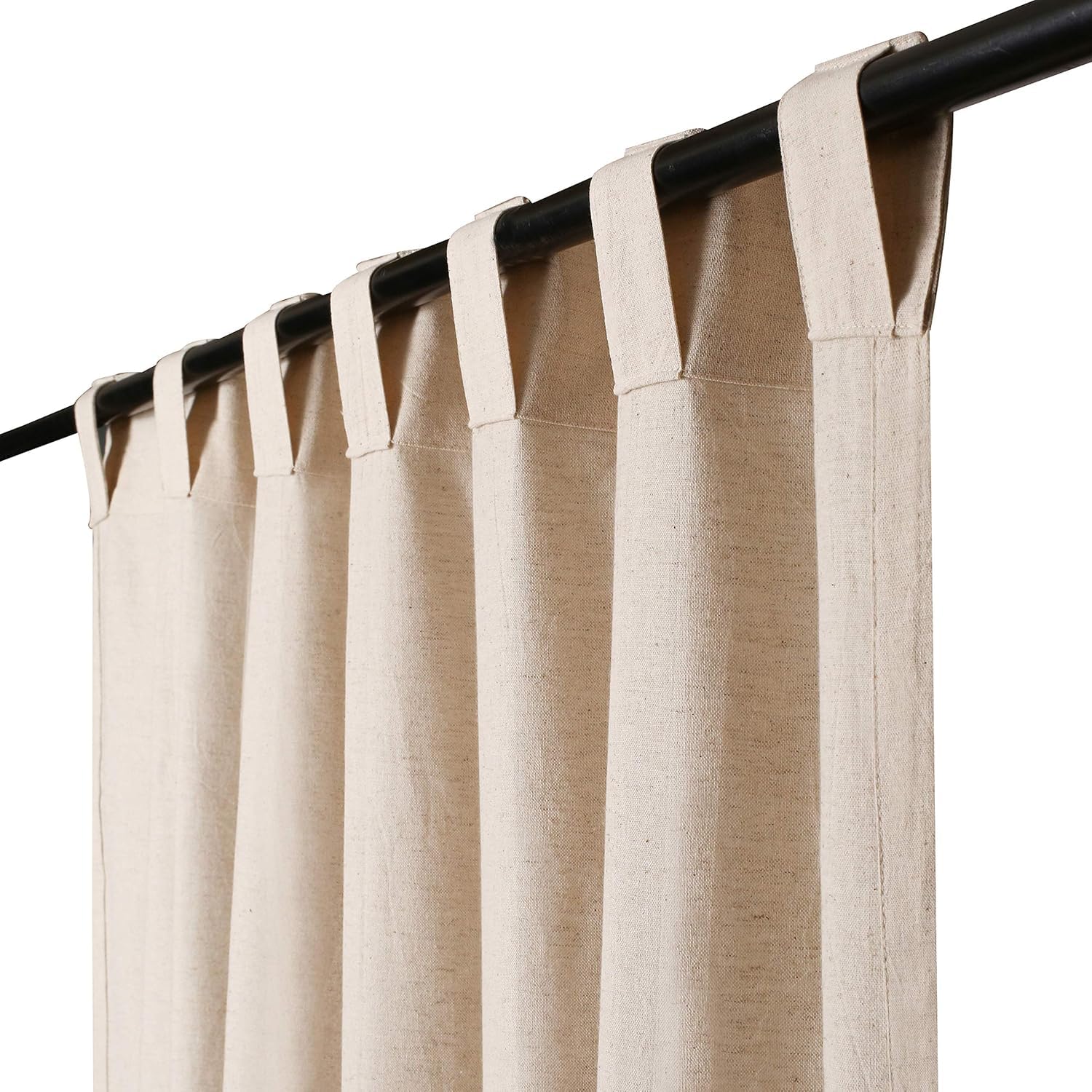 Bedding Craft Set di 2 tende con passanti in cotone e lino, 127 x 274 cm, colore naturale, per finestre inverse, per camera da letto, set di 2
