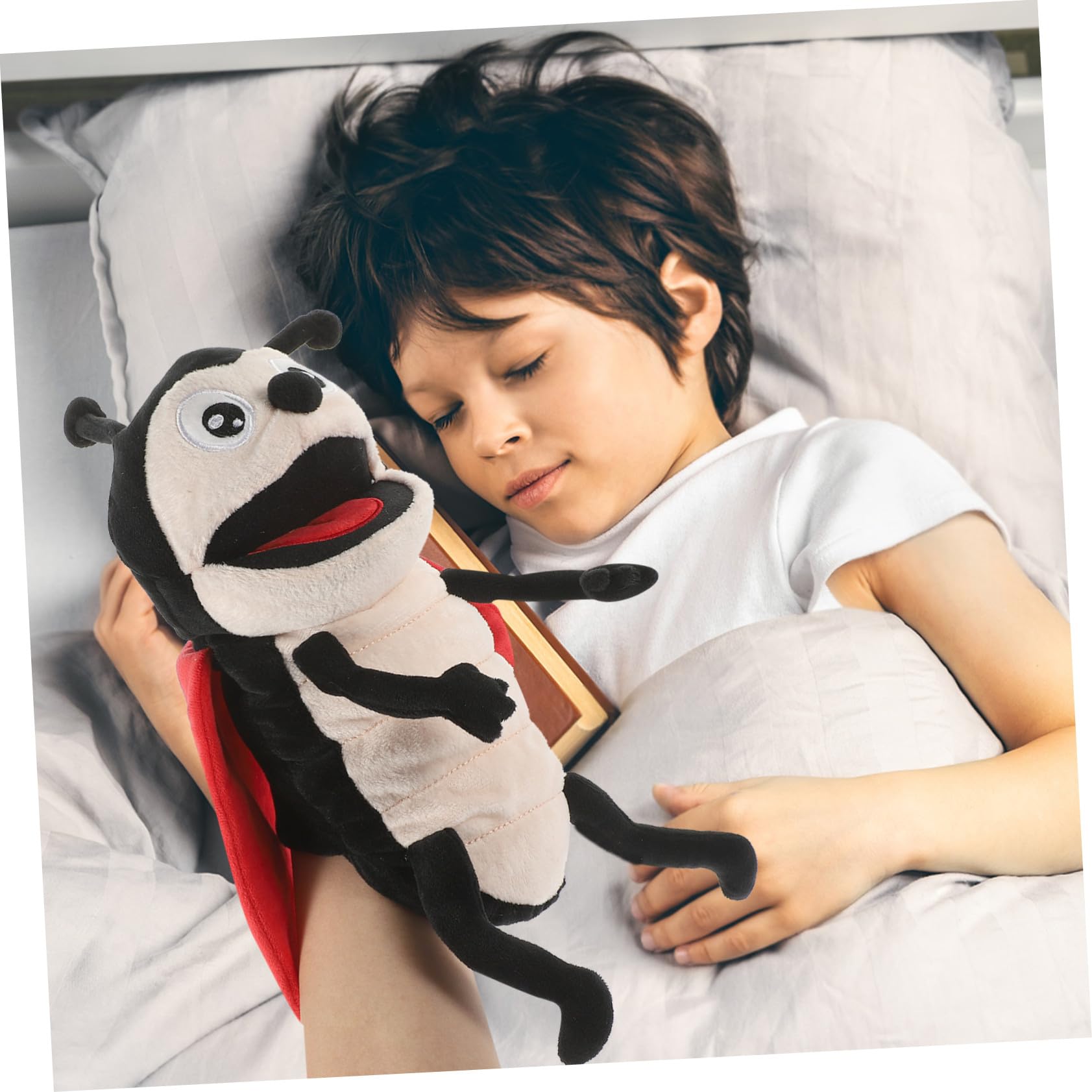 minkissy Marioneta de Mano Algodón PP y Felpa de Mariquita de Peluche Ligera y Cómoda para Jugar en Interiores y Exteriores