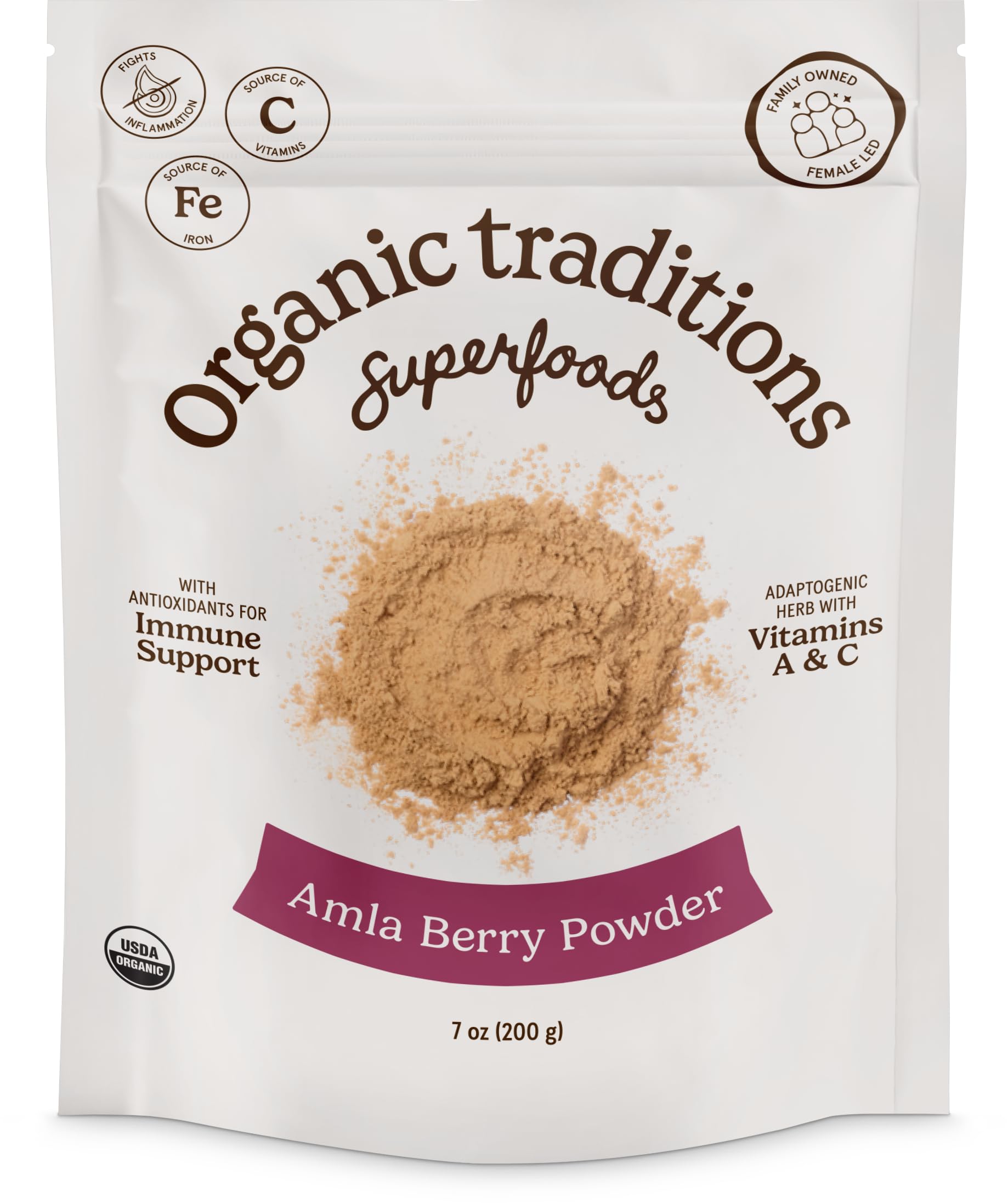 Organic TraditionsAmla Berry Powder | 200 g | Adaptogenic Vitality Herb | High in Vitamin C with Iron | USDA Organic