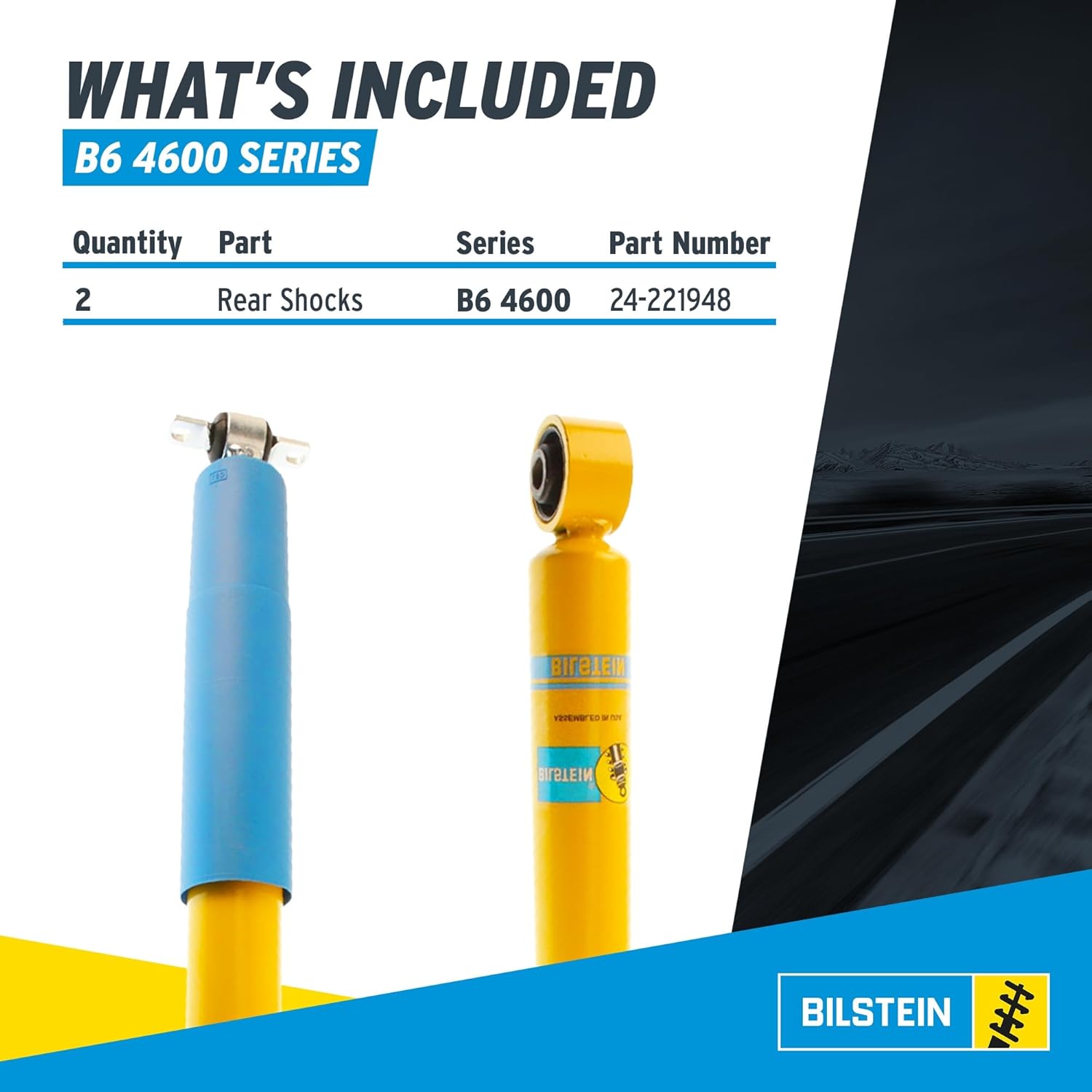 Bilstein Pair of Rear B6 4600 Series Shocks Compatible with 1996-2023 Express/Savana 2500/3500 Over GVWR: 7,300lbs with 0" Rear Lift | Easy Installation