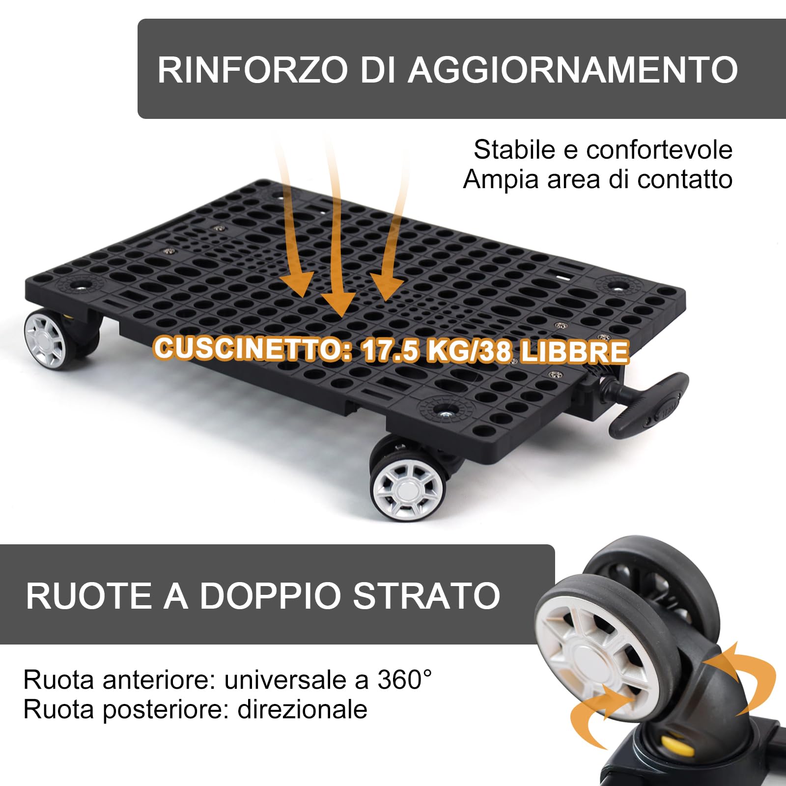 Trasportino Doppio per 2 Gatti con Ruote – 2-in-1 Grande Trasportino Trolley per Due Gatti, Tessuto Traspirante e Antigraffio – Ideale per Viaggi in Auto,Veterinario (53Lx44Bx33H cm)