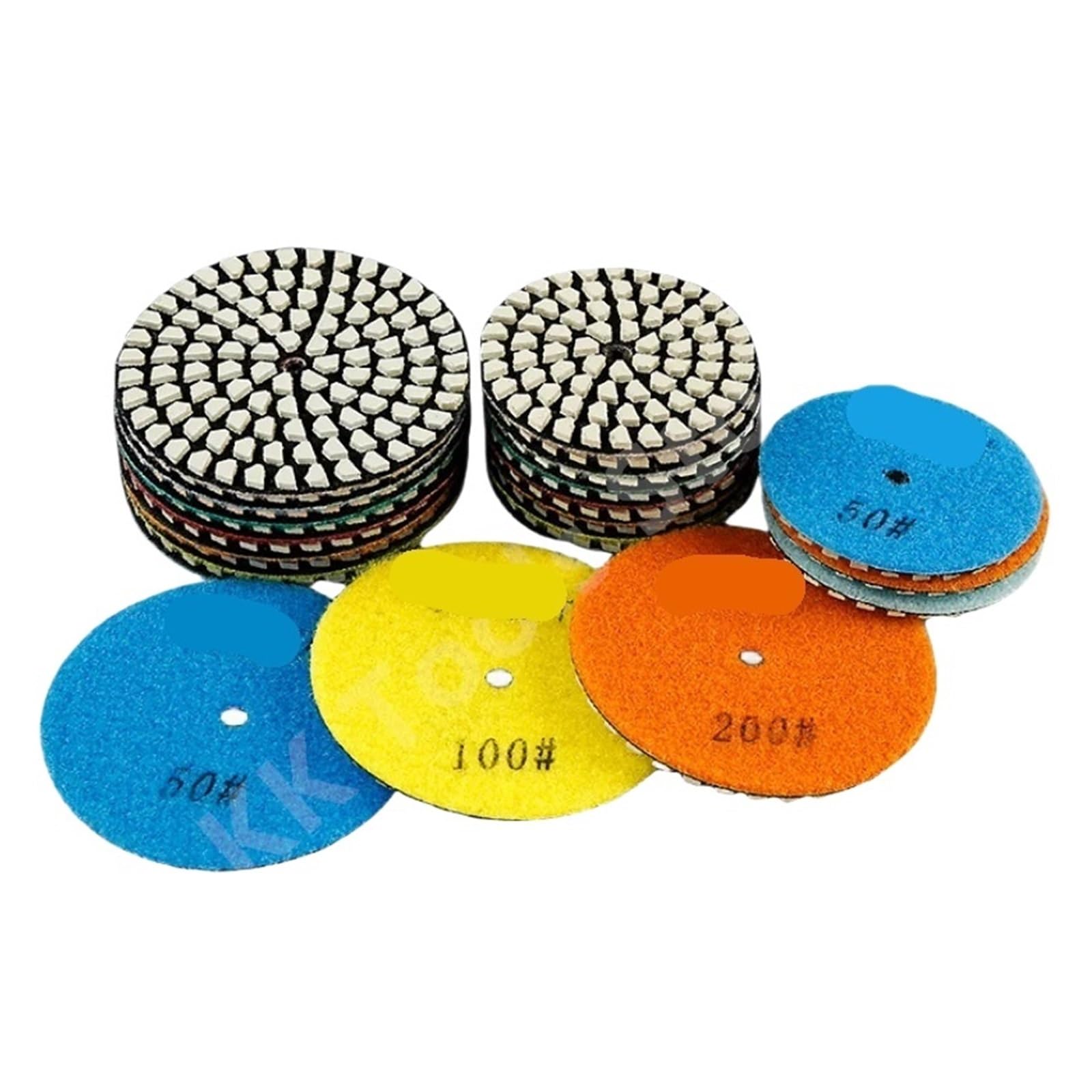 7 almohadillas de pulido en seco diamante 3/4 pulgada, almohadilla brillante, herramientas abrasivas suaves(50,4 inches)