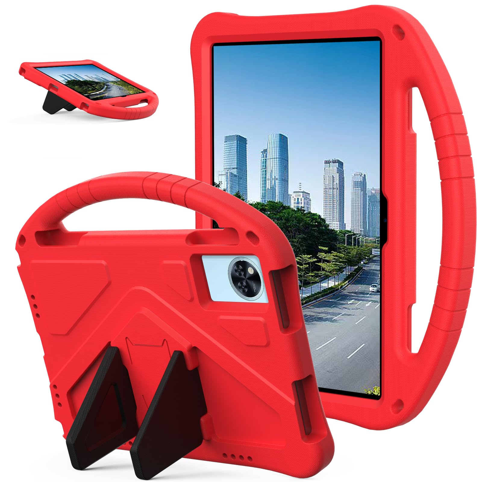 Custodia Bambini per DOOGEE U11/U11 Pro Tablet 11 Pollici, Leggera in EVA Protezione Cover per Antiurto con Supporto e Tracolla per DOOGEE U11/U11 Pro Tablet 11 Pollici, Rosso
