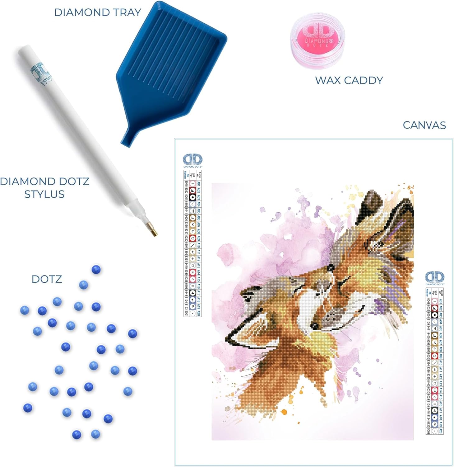DIAMOND DOTZ Fox Bliss Animal Diamond Painting Kits for Adults - Diamond Art Kits a Relaxing Creative Craft Kit with Dotz Gems 16"x20"