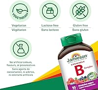 Vista 4 de Jamieson Deliciosa fórmula masticable complejo B Berry Bliss 90 tabletas