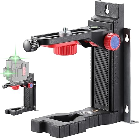 Lasing Level Magnetic Bracket, L-Shape Adjustable Lasing Level Adapter with 1/4" Male Thread, Multifunctional Pivoting Base for Wall & Ceiling Mount