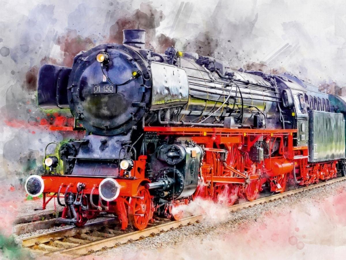 CALVENDO Puzzle Dampflokomotive 241 A 65 – 1000 Teile, 64 X 48 Cm, Premium-Qualität