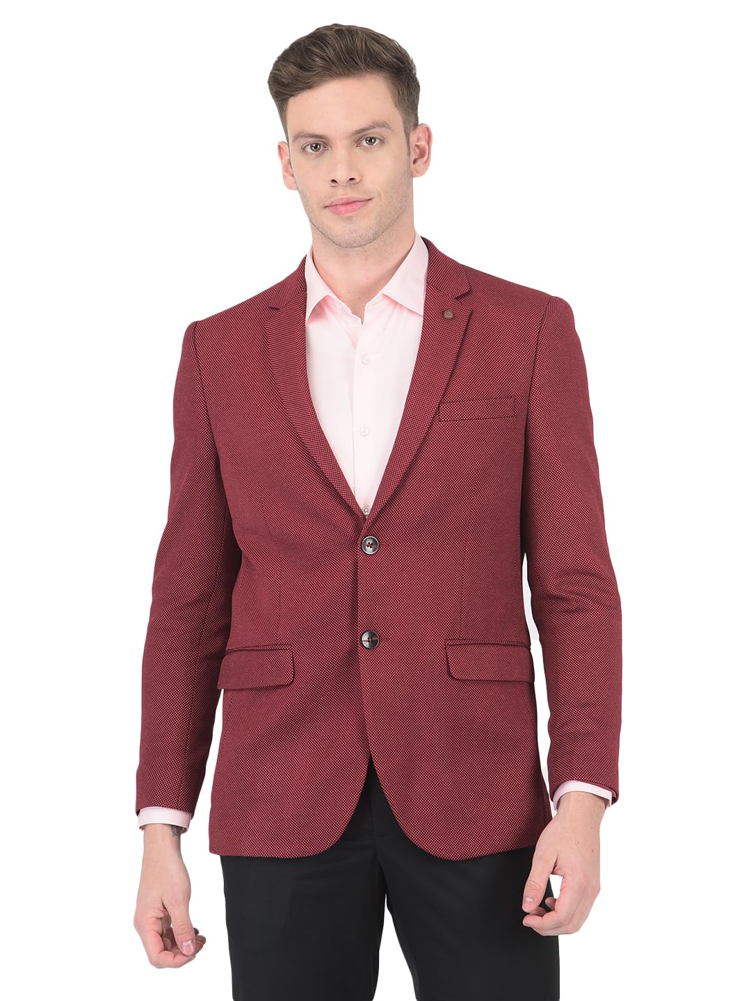 turtle Men Knitted Dobby Print Red Blazer-picture-53
