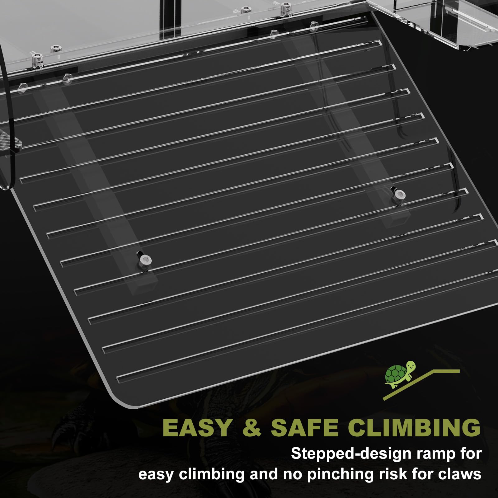 Piattaforma XXL per tartarughe acquatiche, extra large per serbatoio da 180-200 galloni, adatta per acquario largo 58-73 cm, topper tartaruga in acrilico e accessori per serbatoi di bacino, design