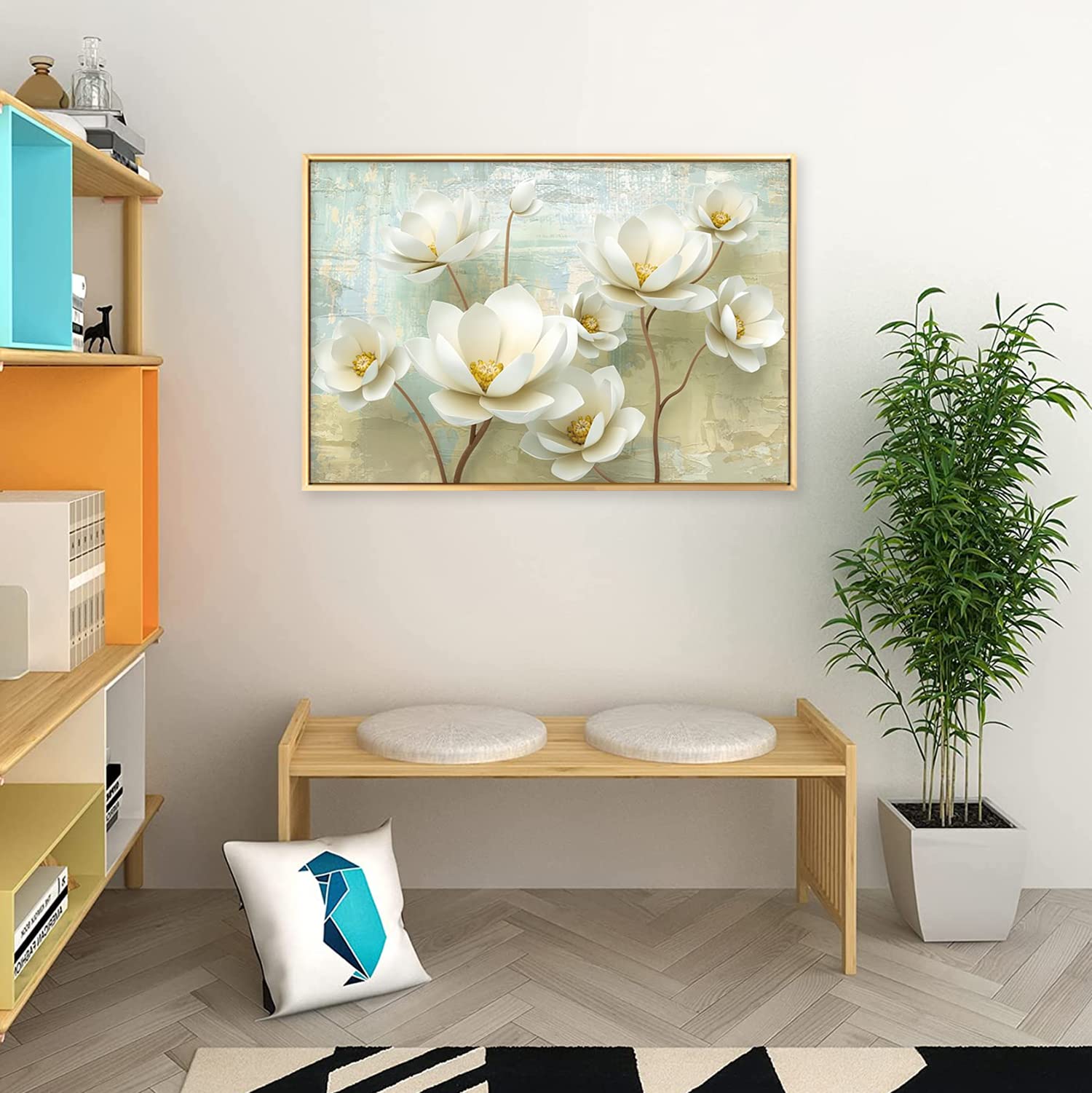 絵画 インテリア 絵 額付(白) 油絵 uF6-111702 花 絵画 インテリア 絵 額付(白) 油絵 uF6-111702 花 5181m-1.jpg