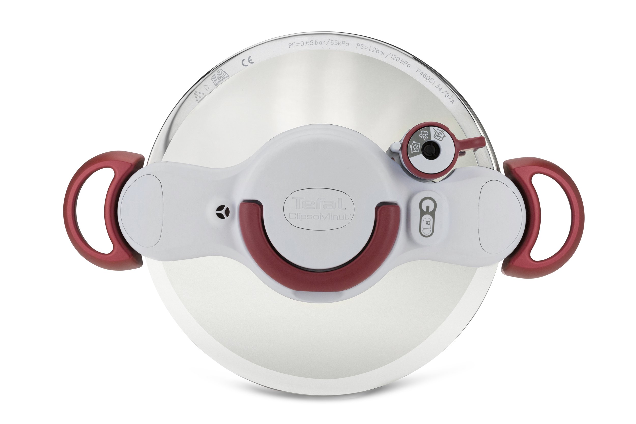 Tefal Clipsominut Duo 5L Pentola a pressione 5L Rosso, Acciaio inossidabile