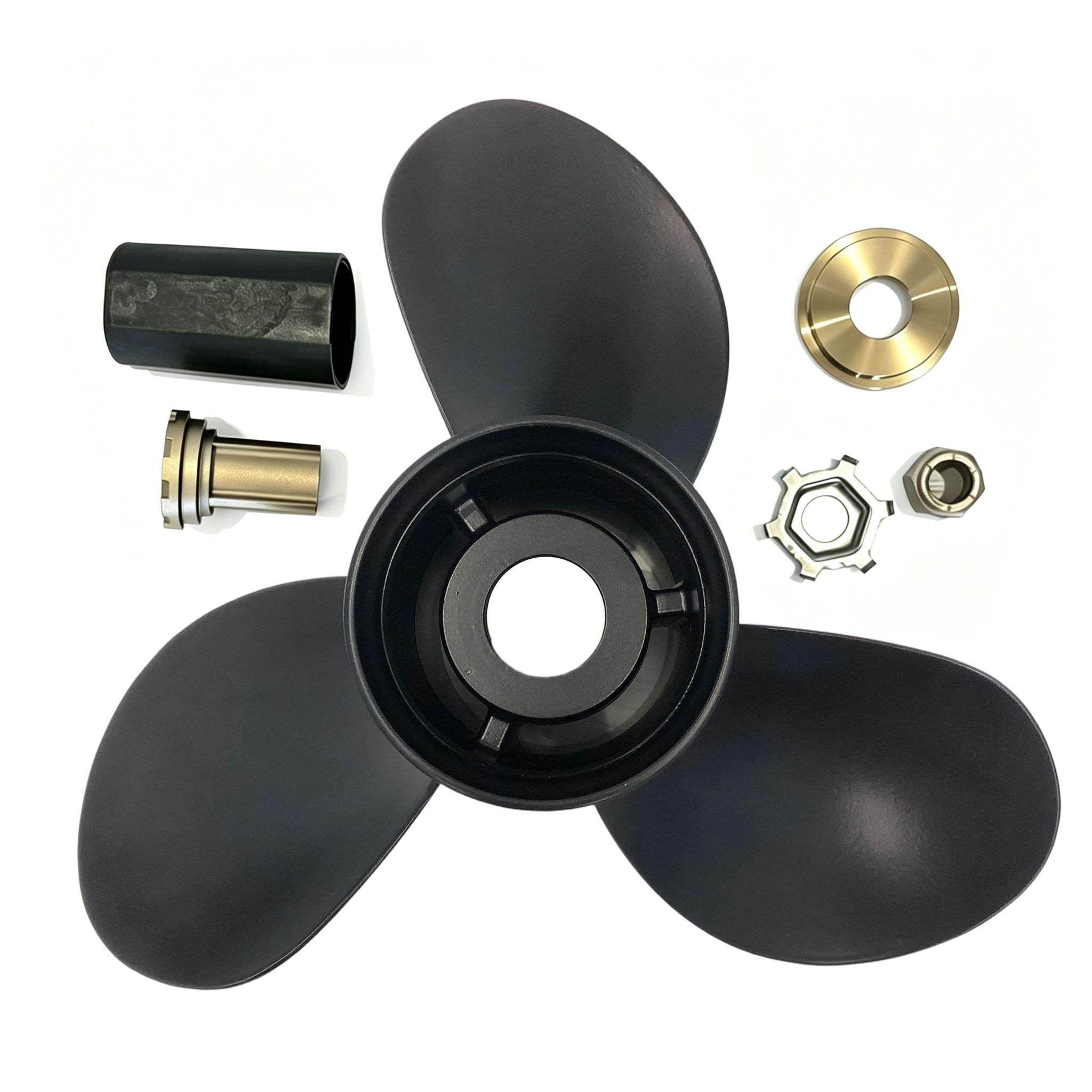 Elica per barca per fuoribordo Mercury 60HP-140HP (40HP/50HP Bigfoot) Force 75HP-150HP 15 denti scanalati 13 1/4x17/elica fuoribordo per motore Mercury 48-77344A45 RH (kit hub inclusi)
