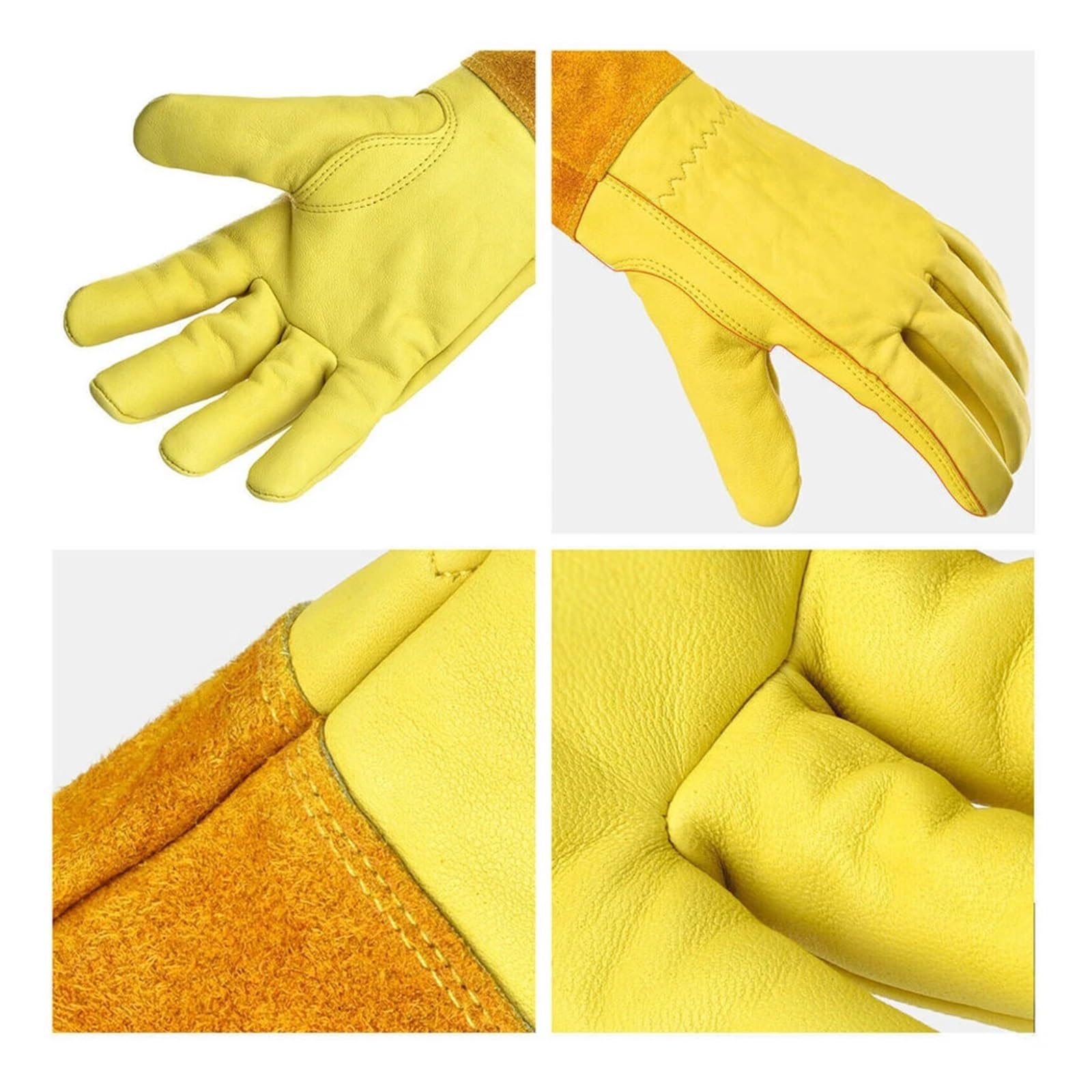 Generisch 1 Paar lange, dornensichere Gartenhandschuhe mit Unterarmschutz, Leder, Arbeit, Ellenbogen, Best Garden(L)