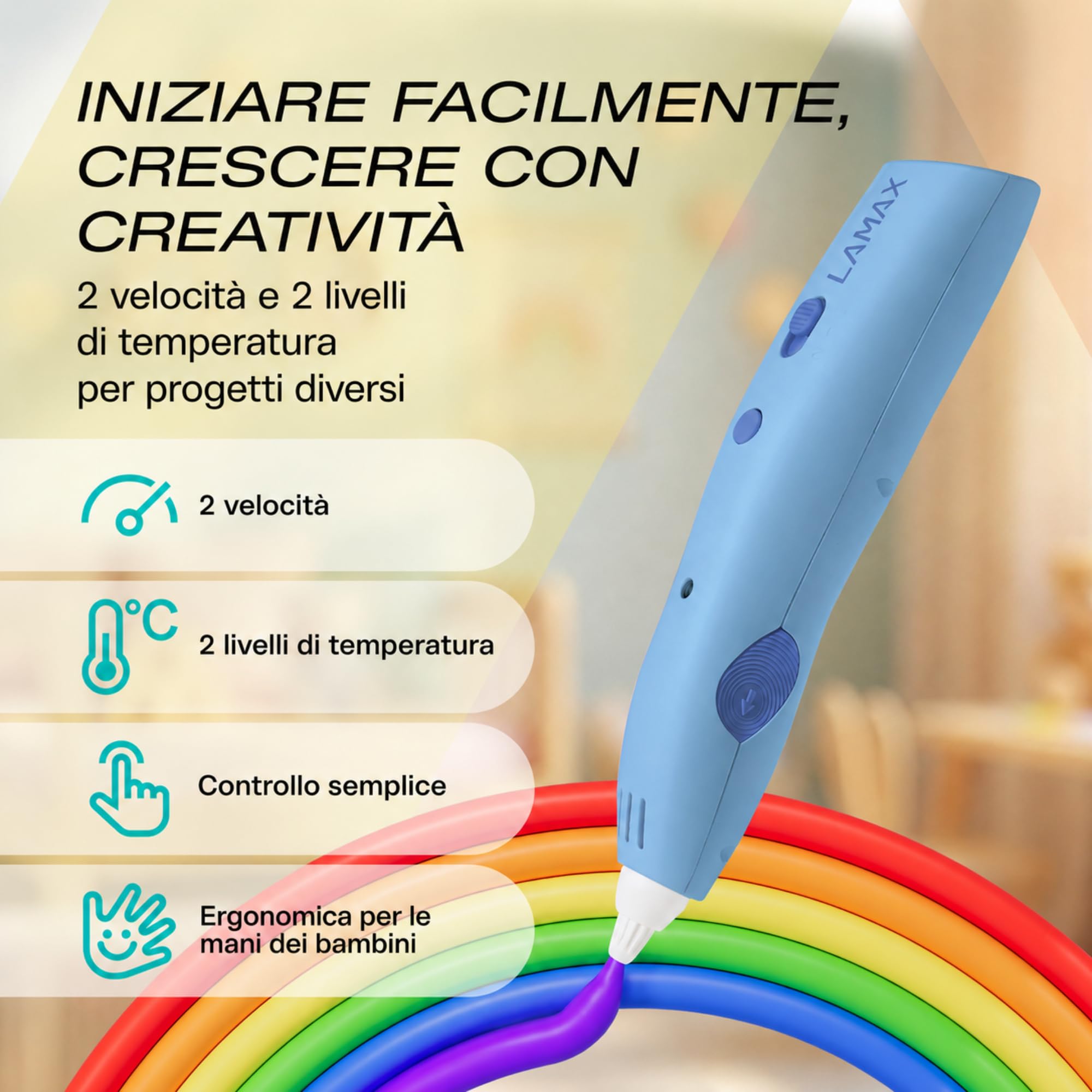 Penna 3D LAMAX ArtKid1 3D, blu