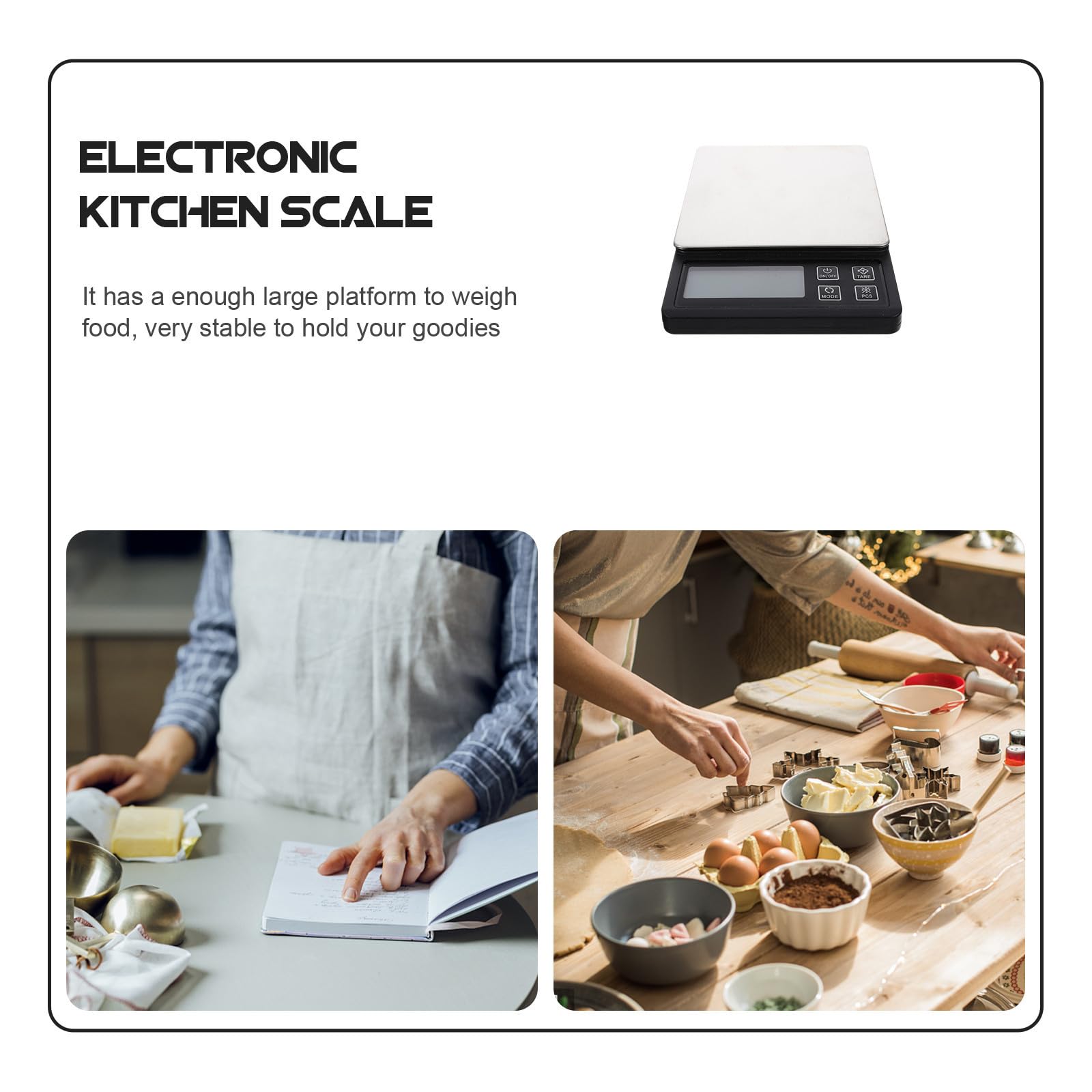 Báscula Digital de Sobremesa para Cocina y Horneado, Mini Portátil