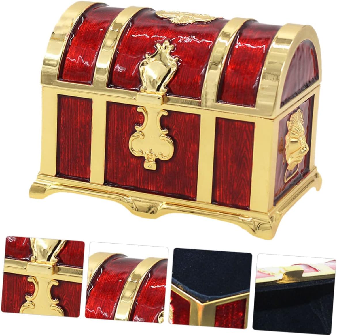 LIFKOME Decorative Storage Box Retro Design Compact Treasure Chest for Boy Girl Toys Jewelry Keepsakes -drop Function for Playroom Bedroom Nursery