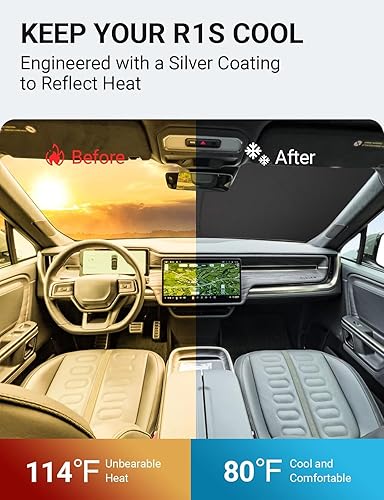 Vista 18 de Proadsy Parasol para parabrisas para BMW X1 F48 2016-2022 de 4 capas plegable, protector de parasol frontal que bloquea los rayos UV y mantiene