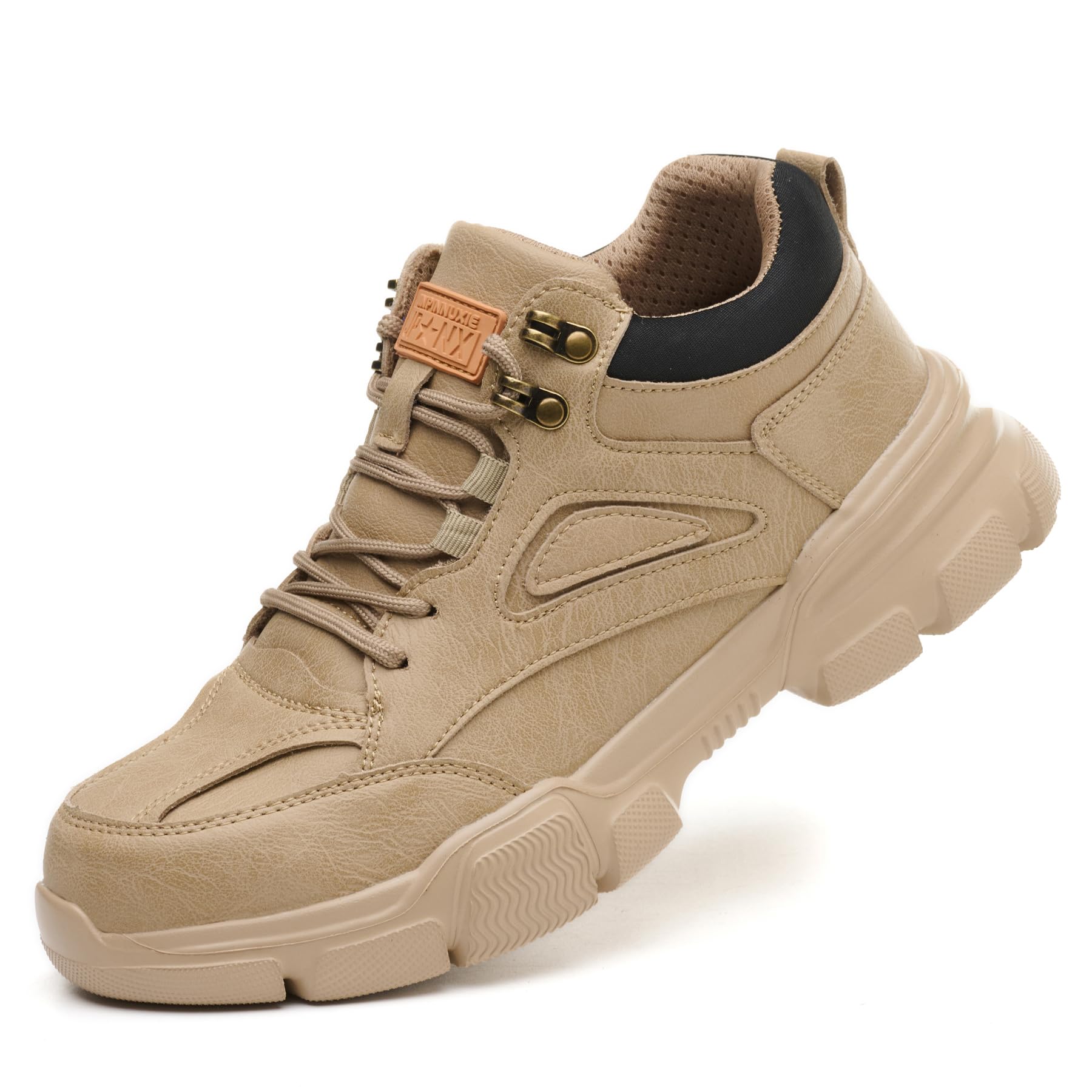 DetoDote Steel Toe Work Boots for Men Wide Width Indestructible Safety Shoes Construction Shoes for Wide Feet Utility Mens Work Shoe