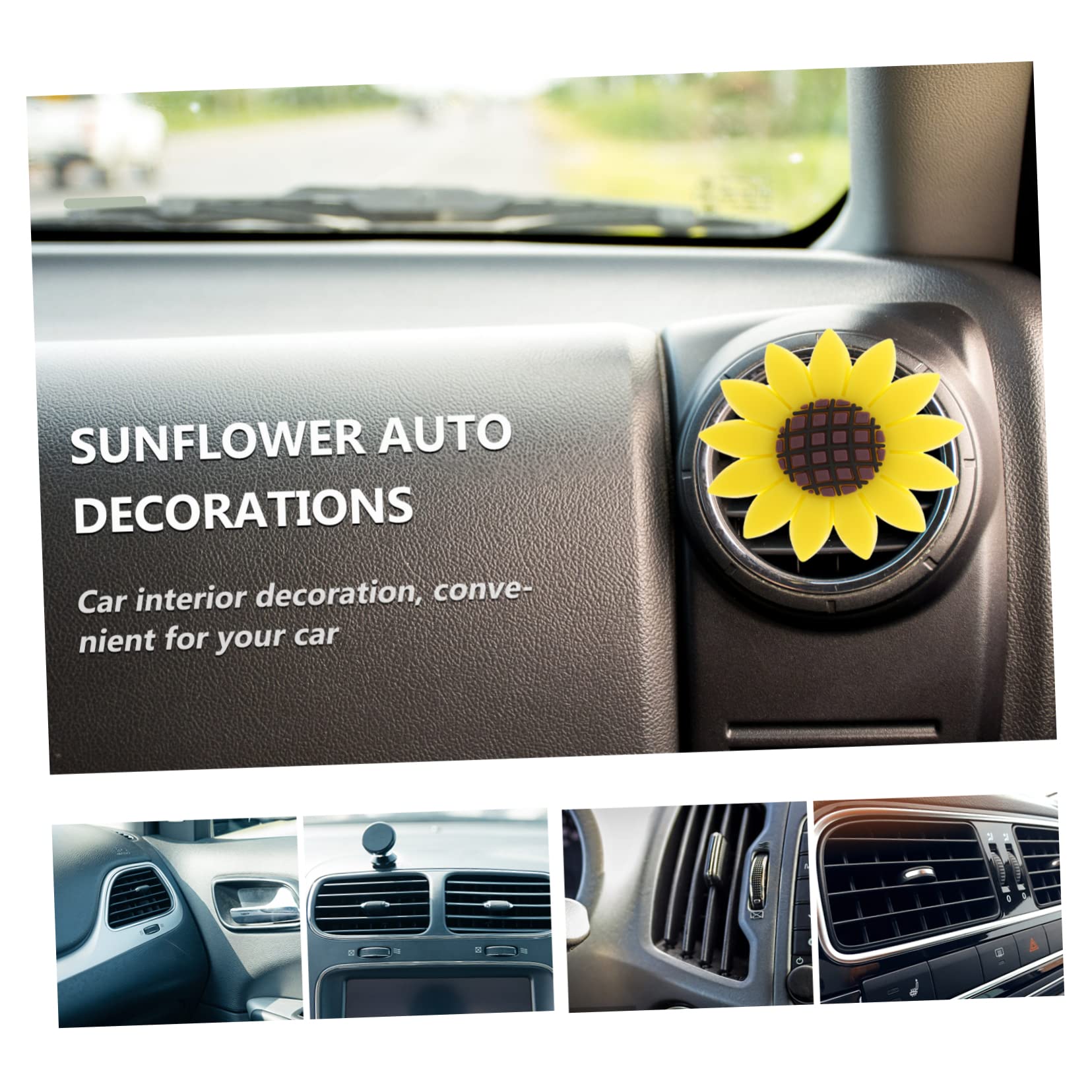 GLEAVI 16pezzi Clip Auto Sunflower Da Decorazioni Per Ventilazione Auto Profumatore Clip Design Creativo e Adorabile Per Fresco e Profumato