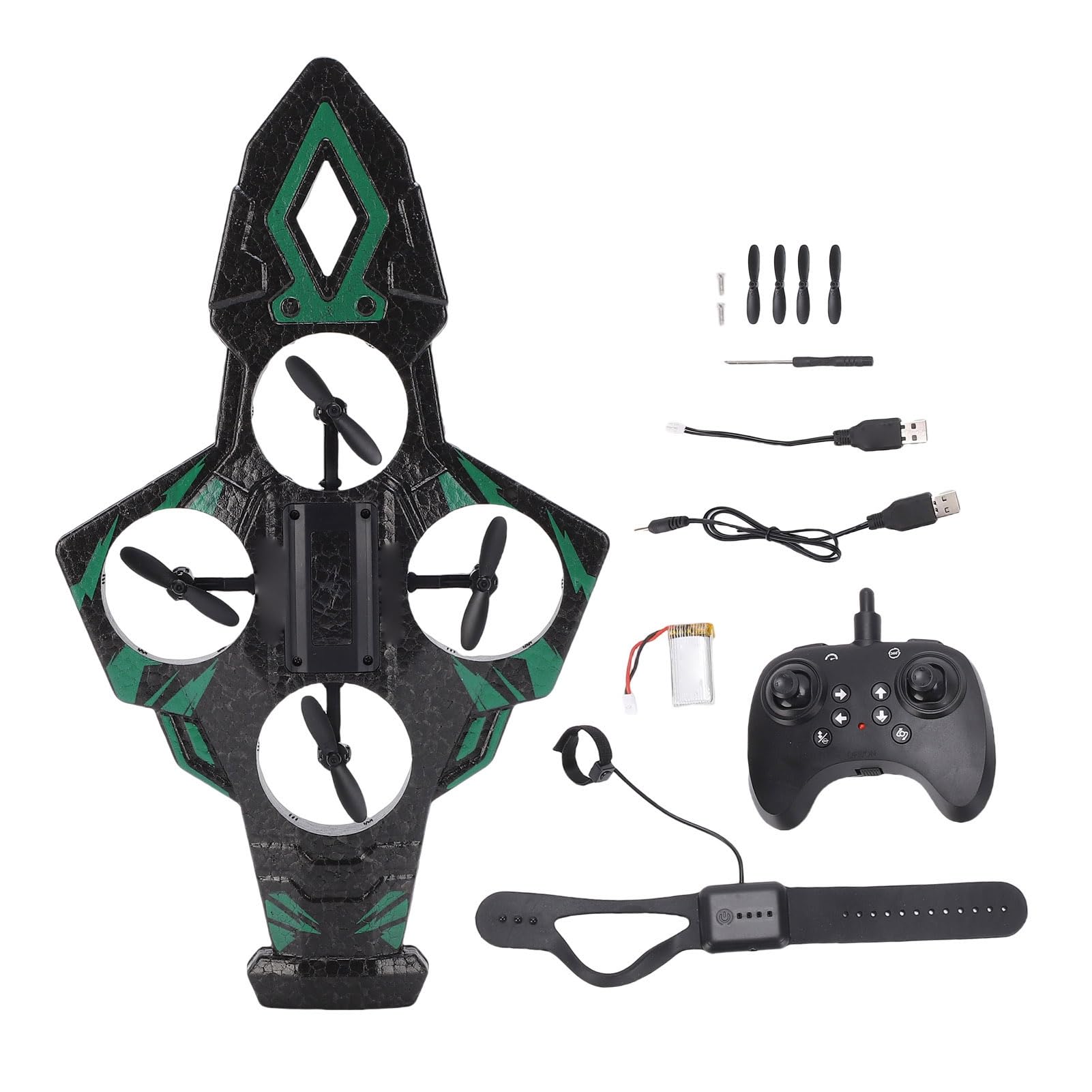 Flying Sword Rc Airplane, Remote Control Airplane Fighter Jet with LED Light Gravity Sensing Rc Plane Drones Stunt Roll Plane Toy 360° Hovering and Circling
