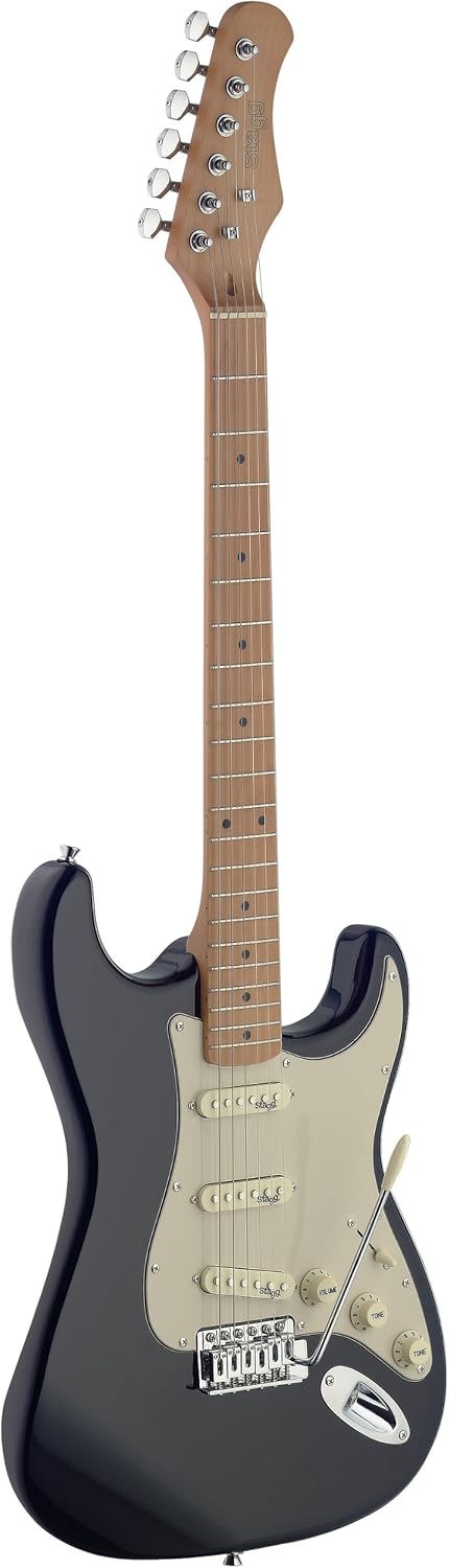 Stagg SES50M-FRD Vintage Style Electric Guitar with Solid Alder Body - Fiesta Red