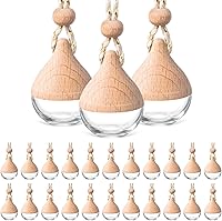 Vista 8 de BBTO Ambientador colgante para coche, 50 unidades, botellas de perfume de vidrio vacías, difusor de botellas de ambientador para aceites esenciales