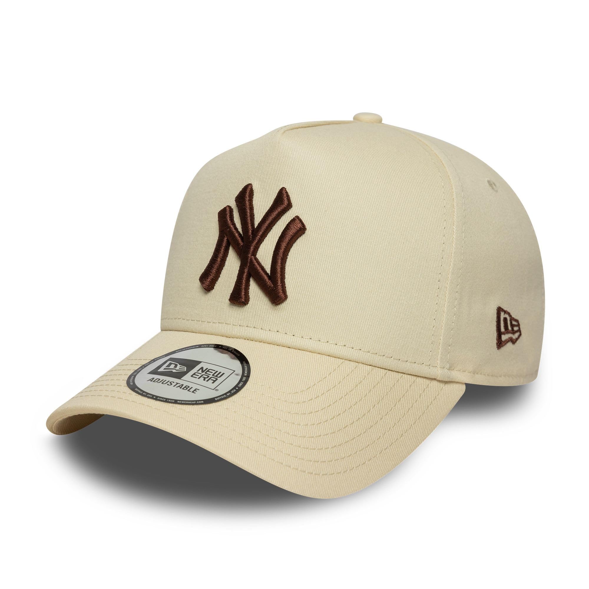 New Era New York Yankees A-Frame Trucker Cap Beige Brown Logo โ image 1