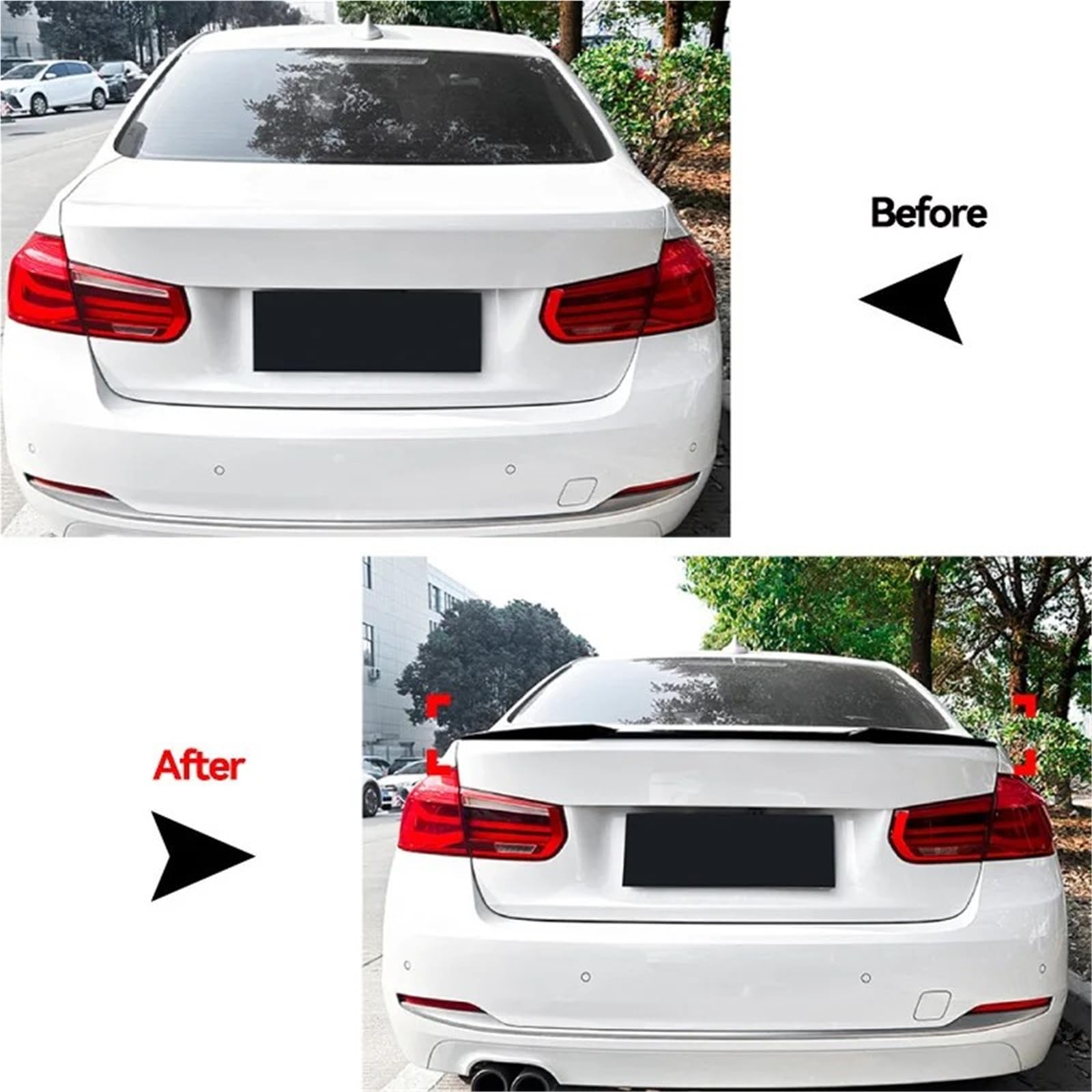 Dla B&MW Seria 3 F30 318i 320i 2013-2019 Spoiler Bagażnika Akcesorium Do Modyfikacji Karoserii Tylny Spojler Dachowy Spoiler Trunk Wing(Carbon Fiber Look)