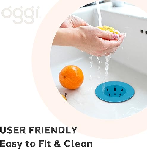 Miniatura 4 de OGGI Colador de silicona para fregadero de cocina, colador de drenaje de fregadero, tapón de drenaje, tapón de fregadero, borde de 4.6 pulgadas de