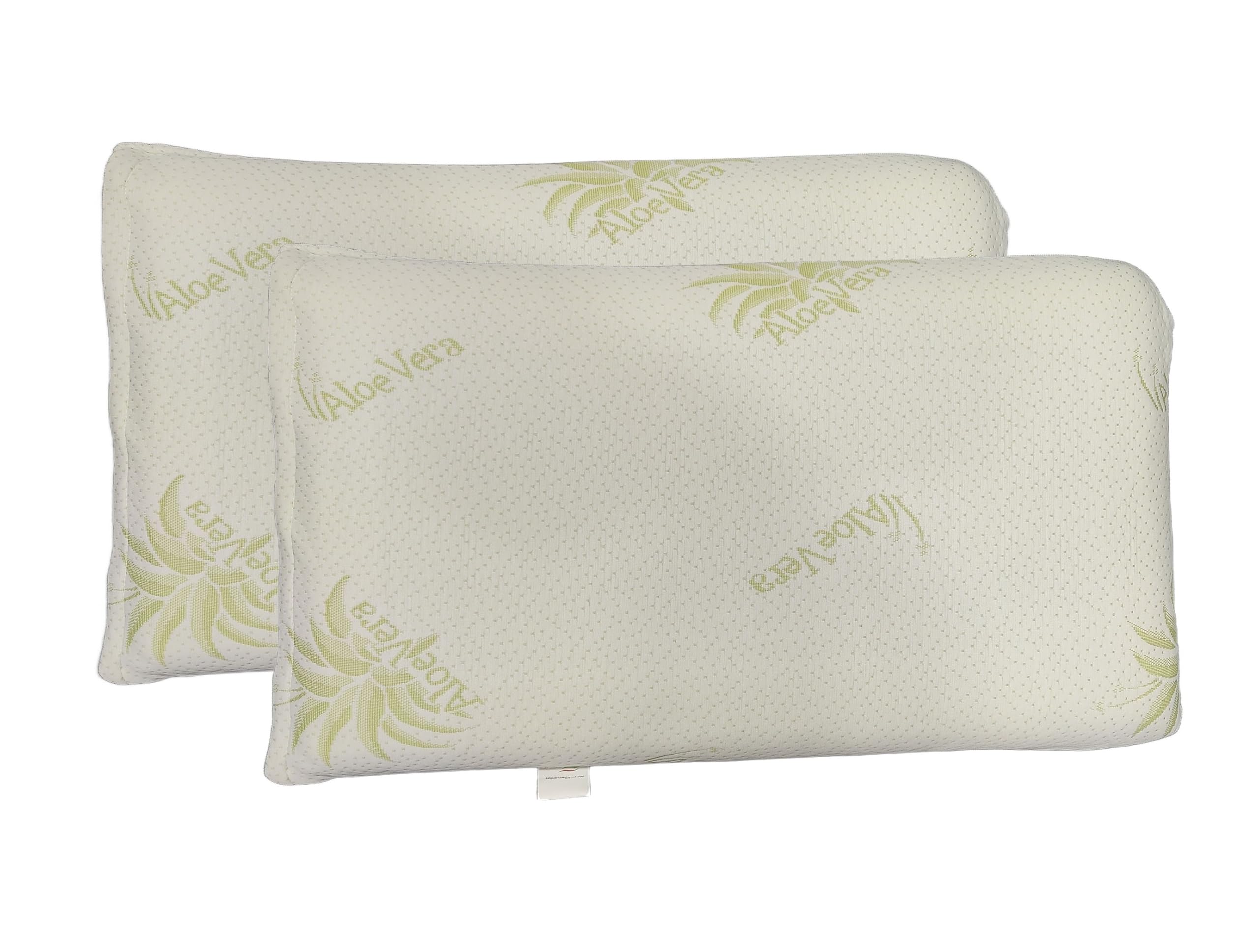 Coppia di cuscini memory foam,13 cm, Aloe Vera