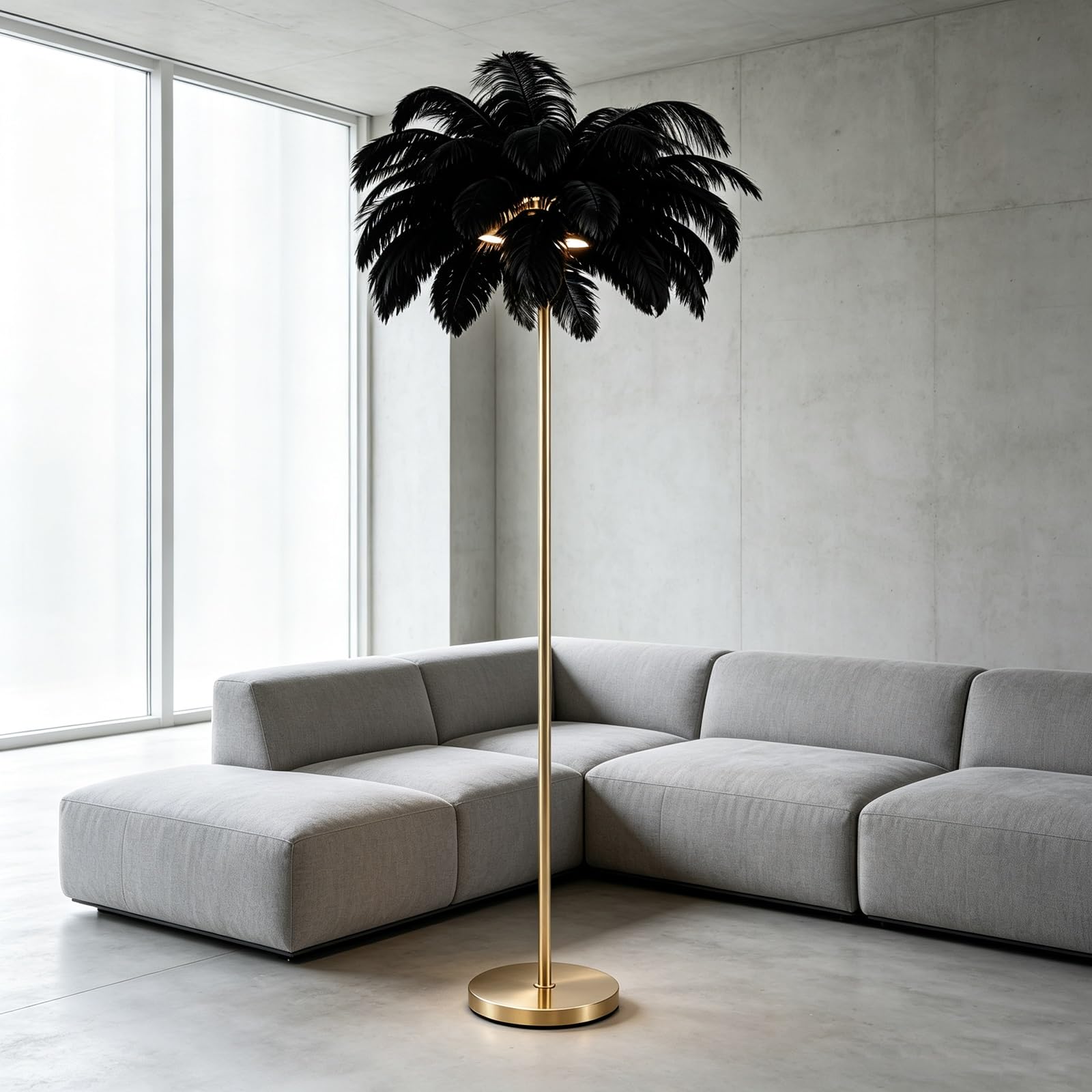 LCNDKF Indoor Decor Feather LED Floor Standing Lamp