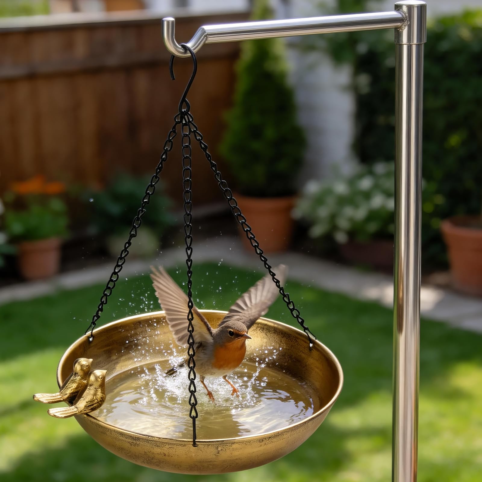 Vogeltränke Hängend Vogeltränken Winterfest Metall Wassertränke für Vögel Balkon Vogelbad für Garten Trinkschale Vögel Bird Bath Vogelwassertränken Futterspender Vögel für Wildvögel