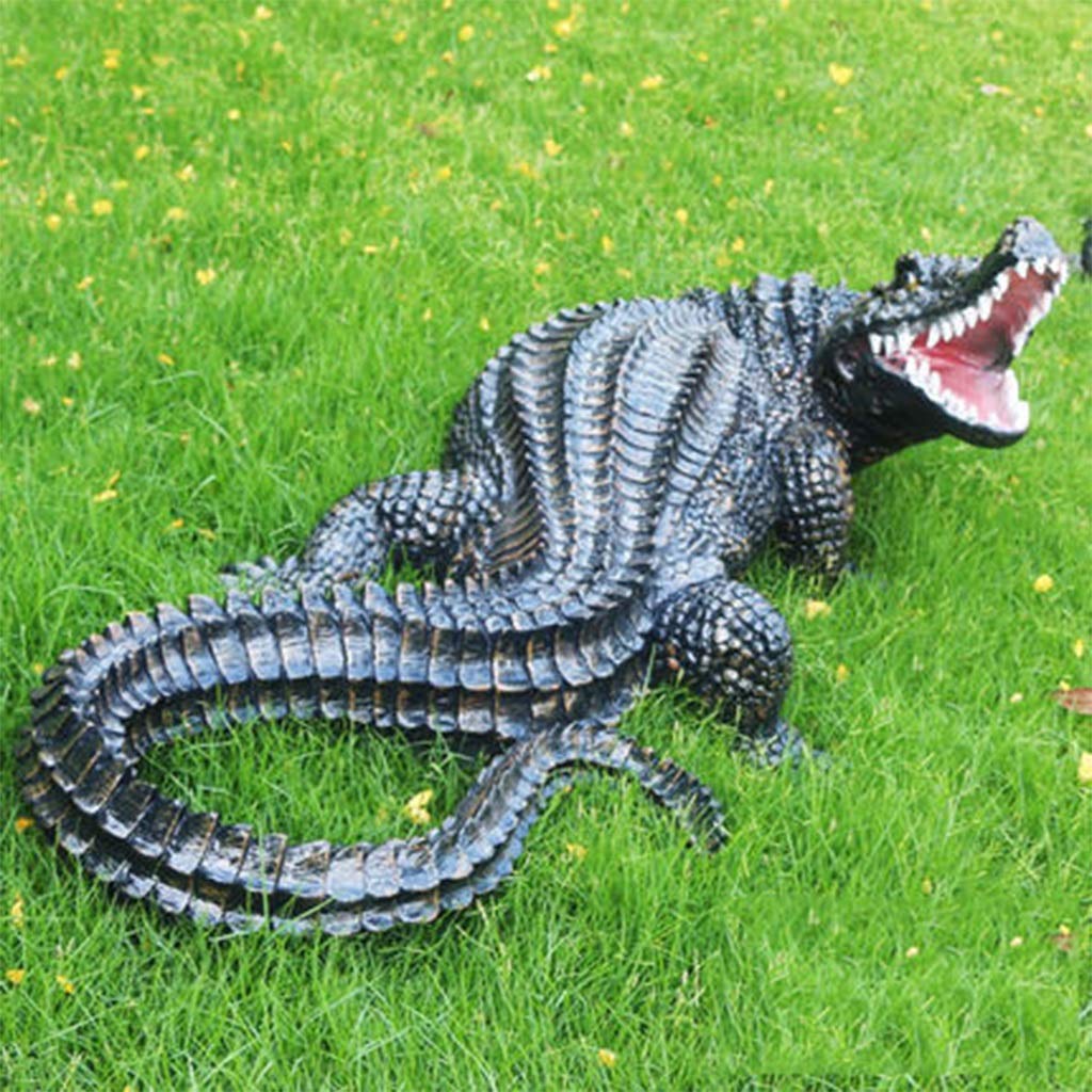 Large Outdoor Garden Animal Statues Park Sculpture Outdoor Statues Simulated Crocodile Statue in A Fish Pond Outdoor FRP Animal Sculpture Garden
