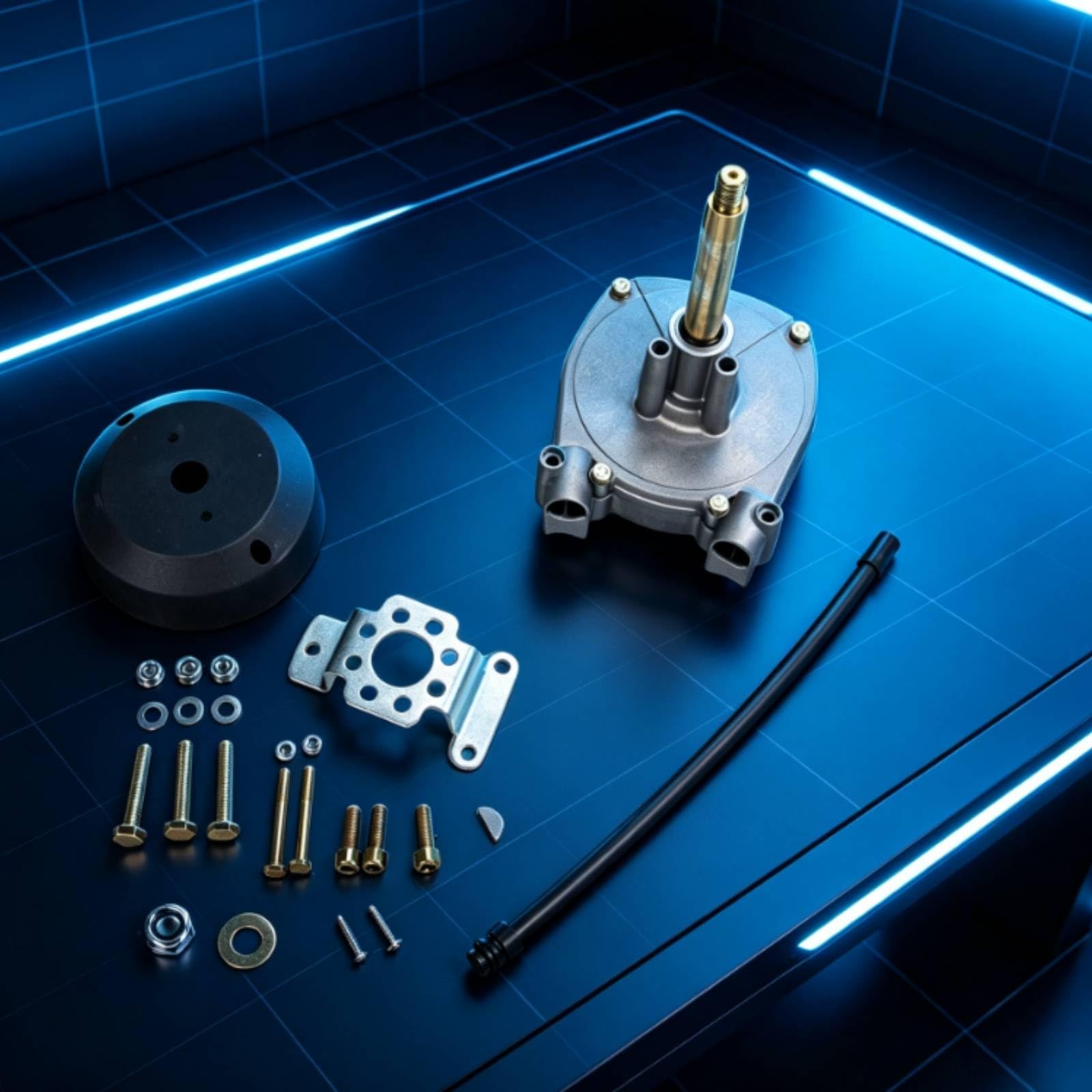 Colcolo Marine Steering Gear Meccanismo Sterzo Barca Fuoribordo Timoneria Cavo Sterzo Scatola Ingranaggi Custodia Resistente Montaggio Completo Adatto a Pesca Gommoni