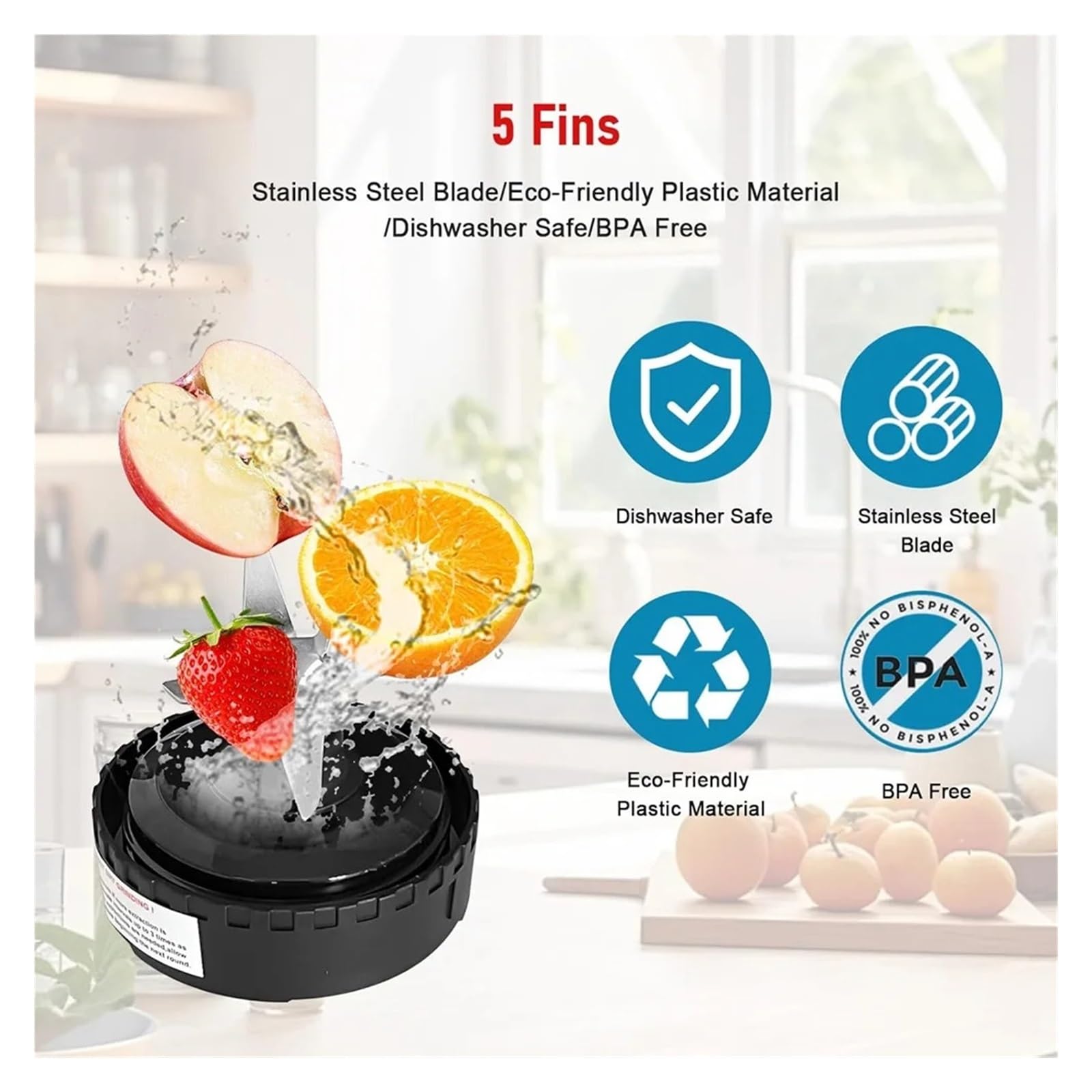 Lama for frullatore a 5 alette, compatibile con Ninja, frullatore QB3001SS