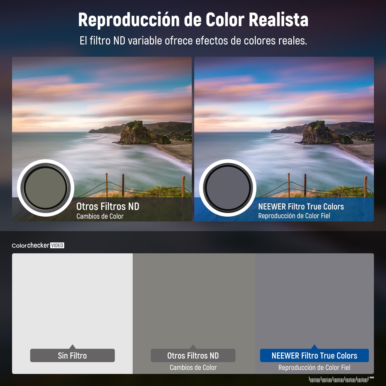 NEEWER 67mm Filtro ND Variable (ND8-2000), True Color & Pasos Duros, Filtro Lente Densidad Neutra Limitada de 3 a 11 Pasos para Cámaras DSLR sin Espejo, Cristal Óptico Multicapa, Marco Alumnio